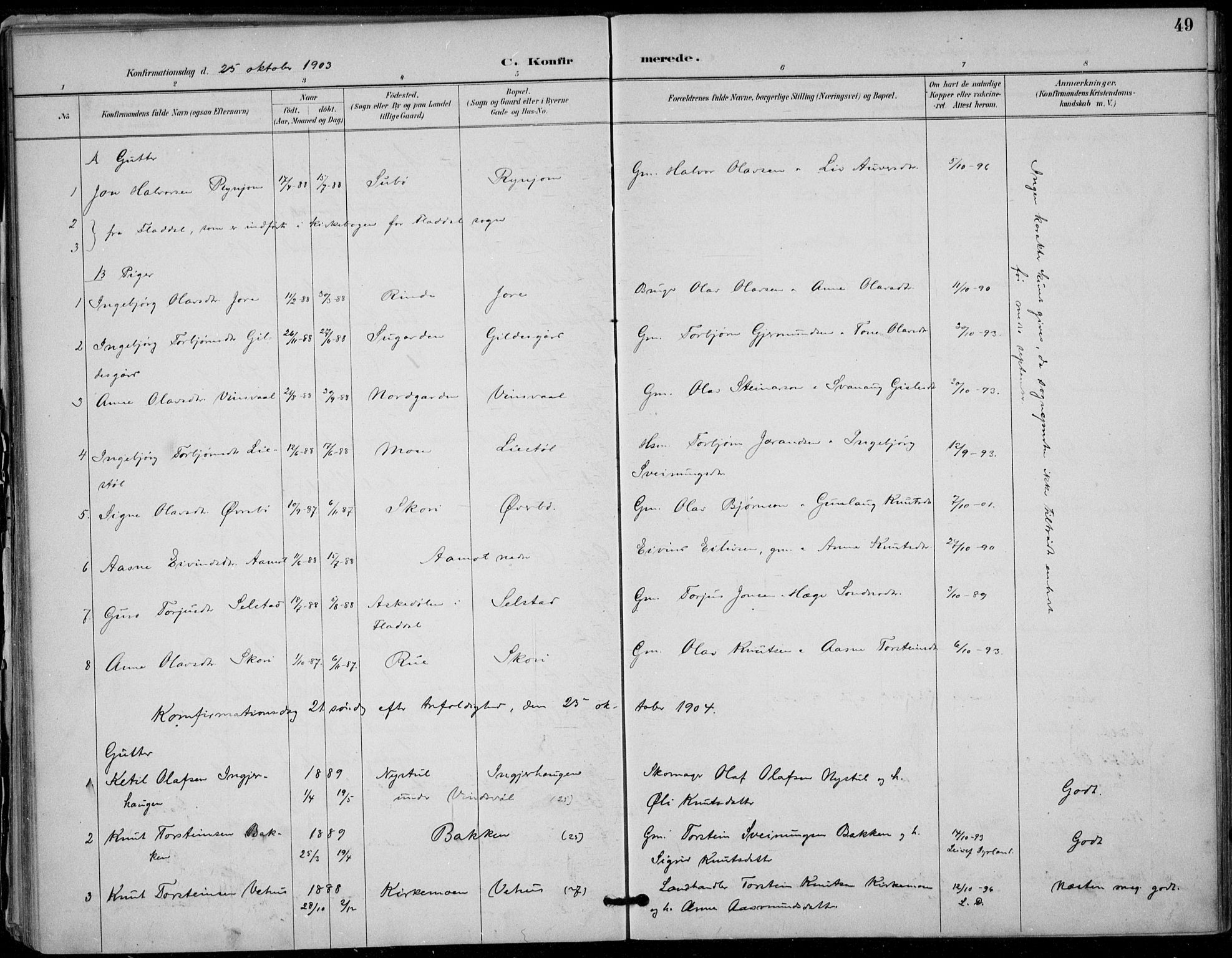 Seljord kirkebøker, SAKO/A-20/F/Fc/L0002: Parish register (official) no. III 2, 1887-1920, p. 49