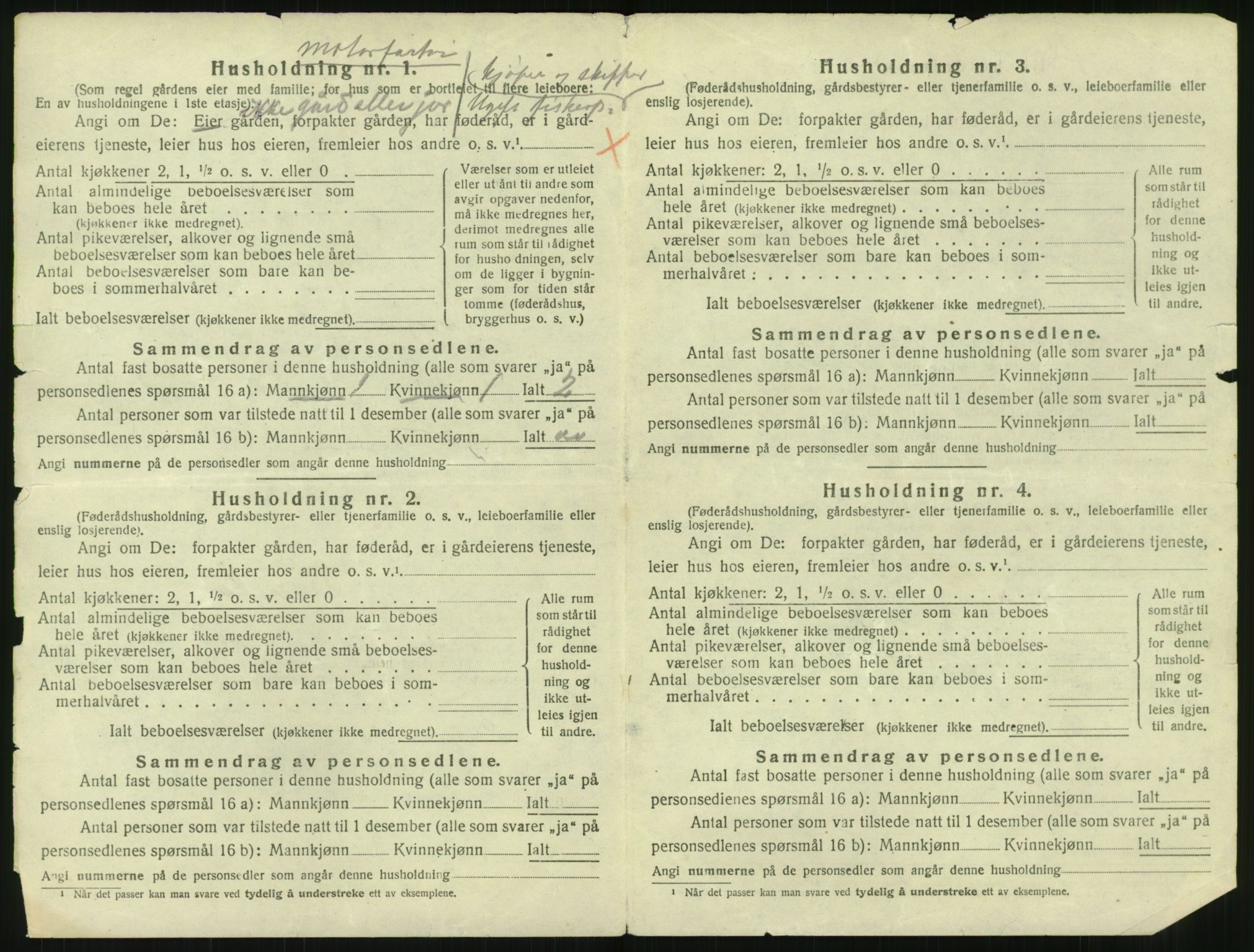 SAT, 1920 census for Hadsel, 1920, p. 3393