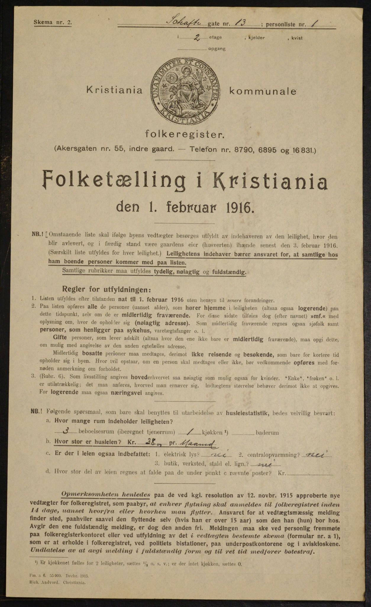 OBA, Municipal Census 1916 for Kristiania, 1916, p. 91623