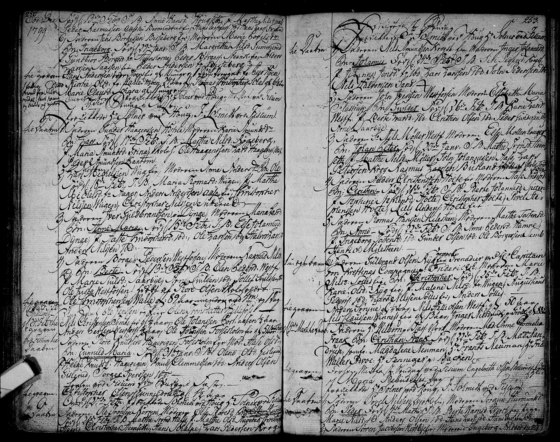 Eiker kirkebøker, SAKO/A-4/F/Fa/L0009: Parish register (official) no. I 9, 1789-1806, p. 252-253