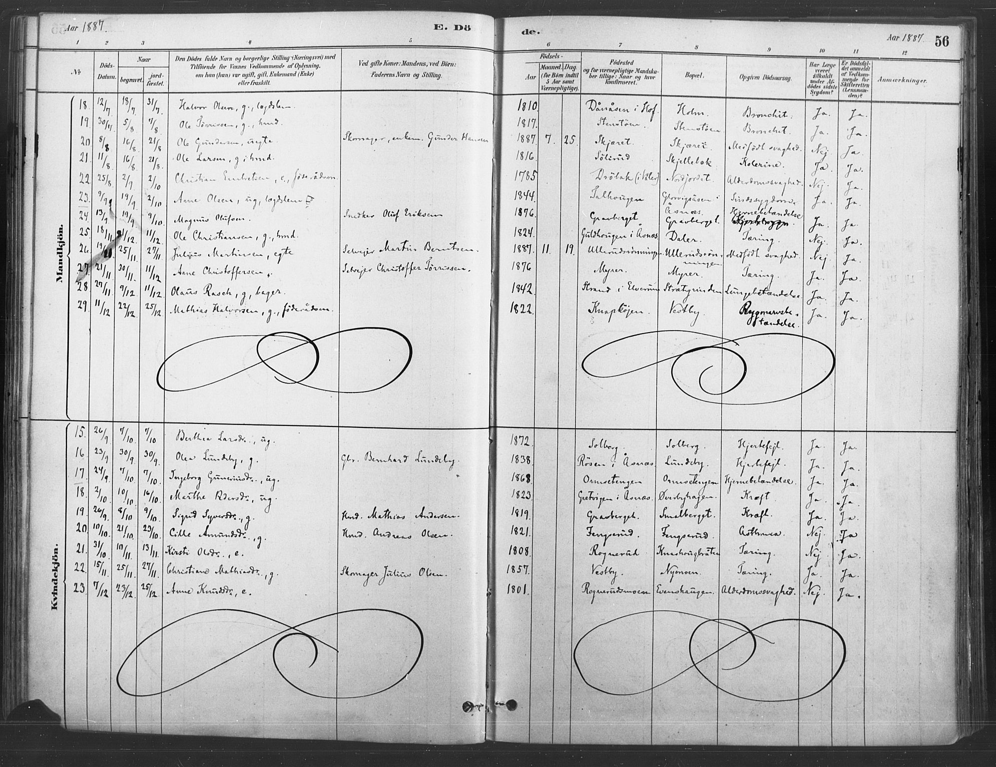 Våler prestekontor, Hedmark, AV/SAH-PREST-040/H/Ha/Haa/L0004: Parish register (official) no. 4, 1879-1893, p. 56