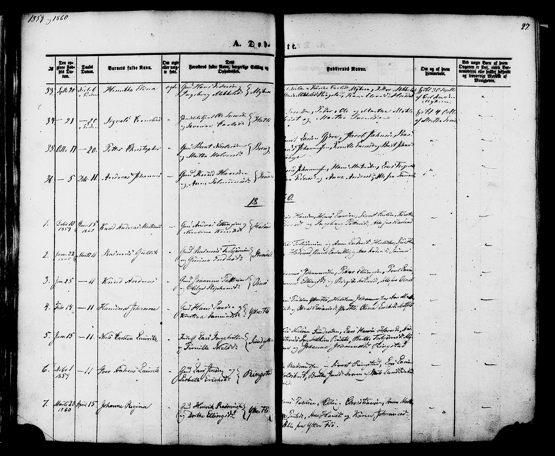 Ministerialprotokoller, klokkerbøker og fødselsregistre - Møre og Romsdal, AV/SAT-A-1454/509/L0105: Parish register (official) no. 509A03, 1848-1882, p. 27