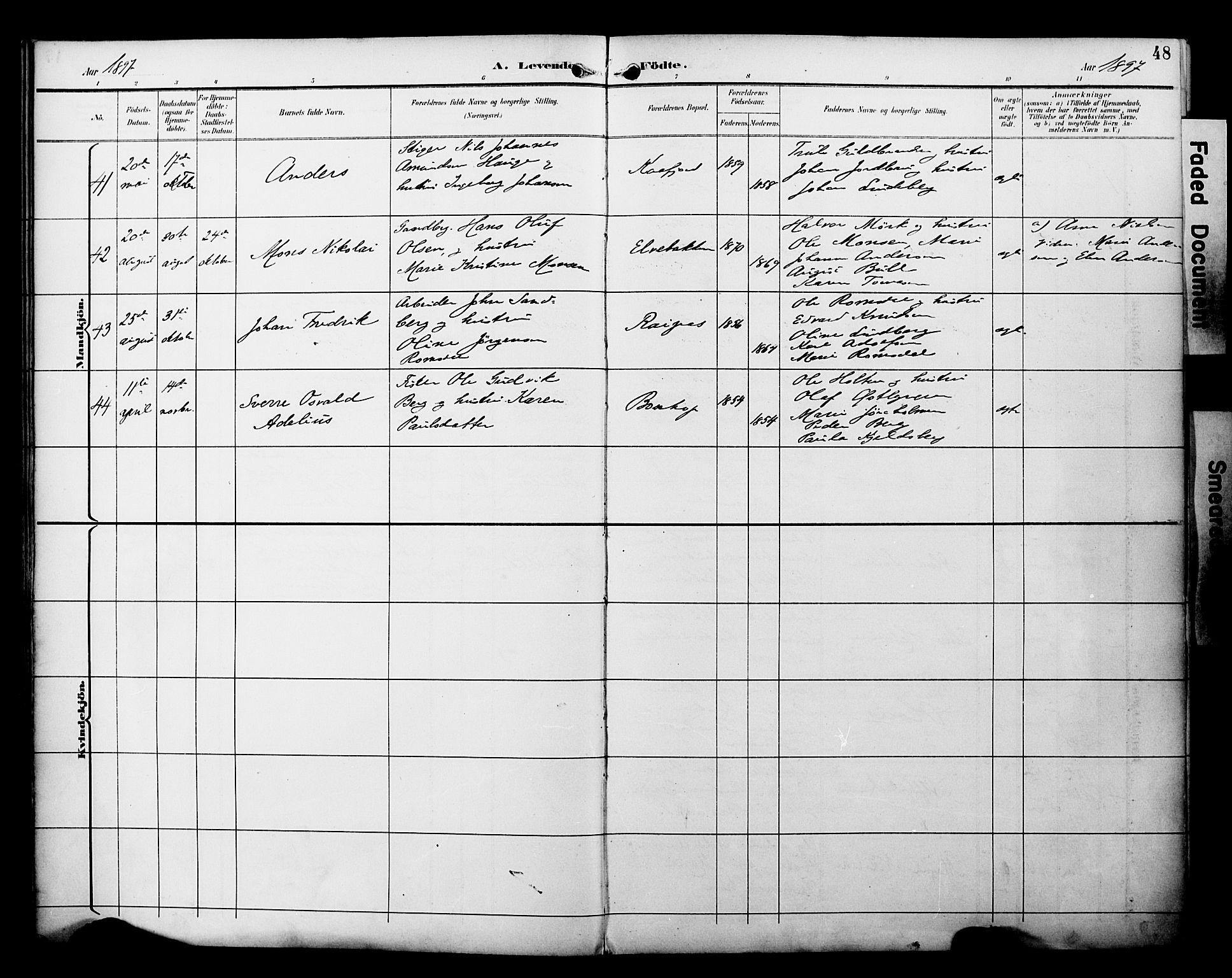 Alta sokneprestkontor, SATØ/S-1338/H/Ha/L0003.kirke: Parish register (official) no. 3, 1892-1904, p. 48