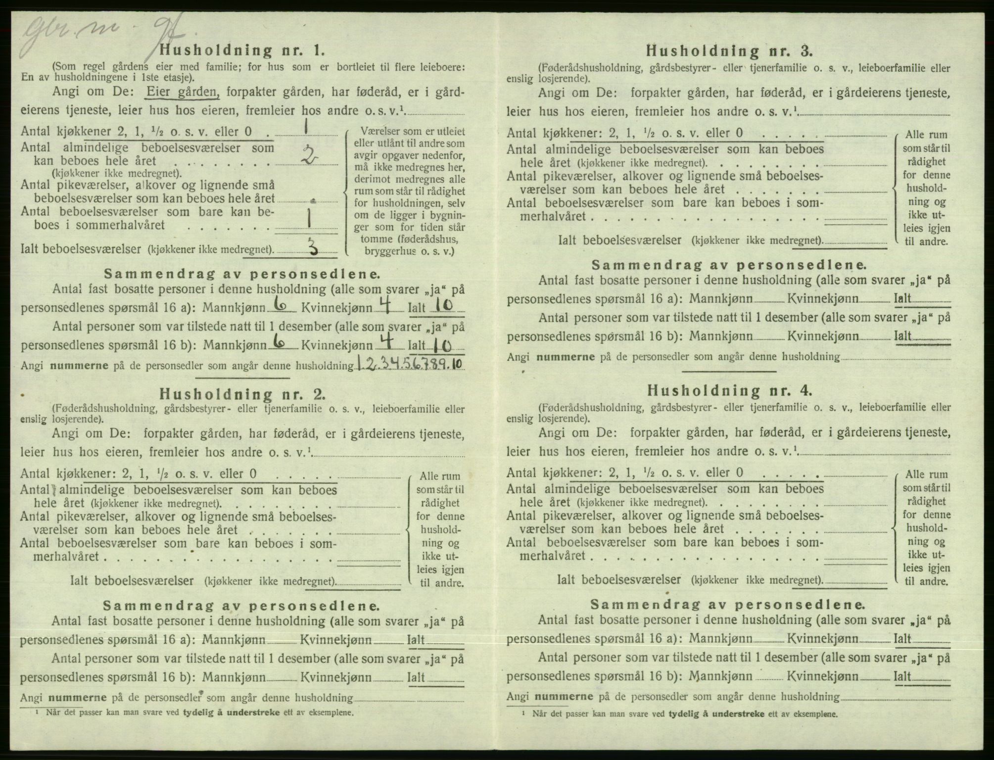 SAB, 1920 census for Evanger, 1920, p. 660