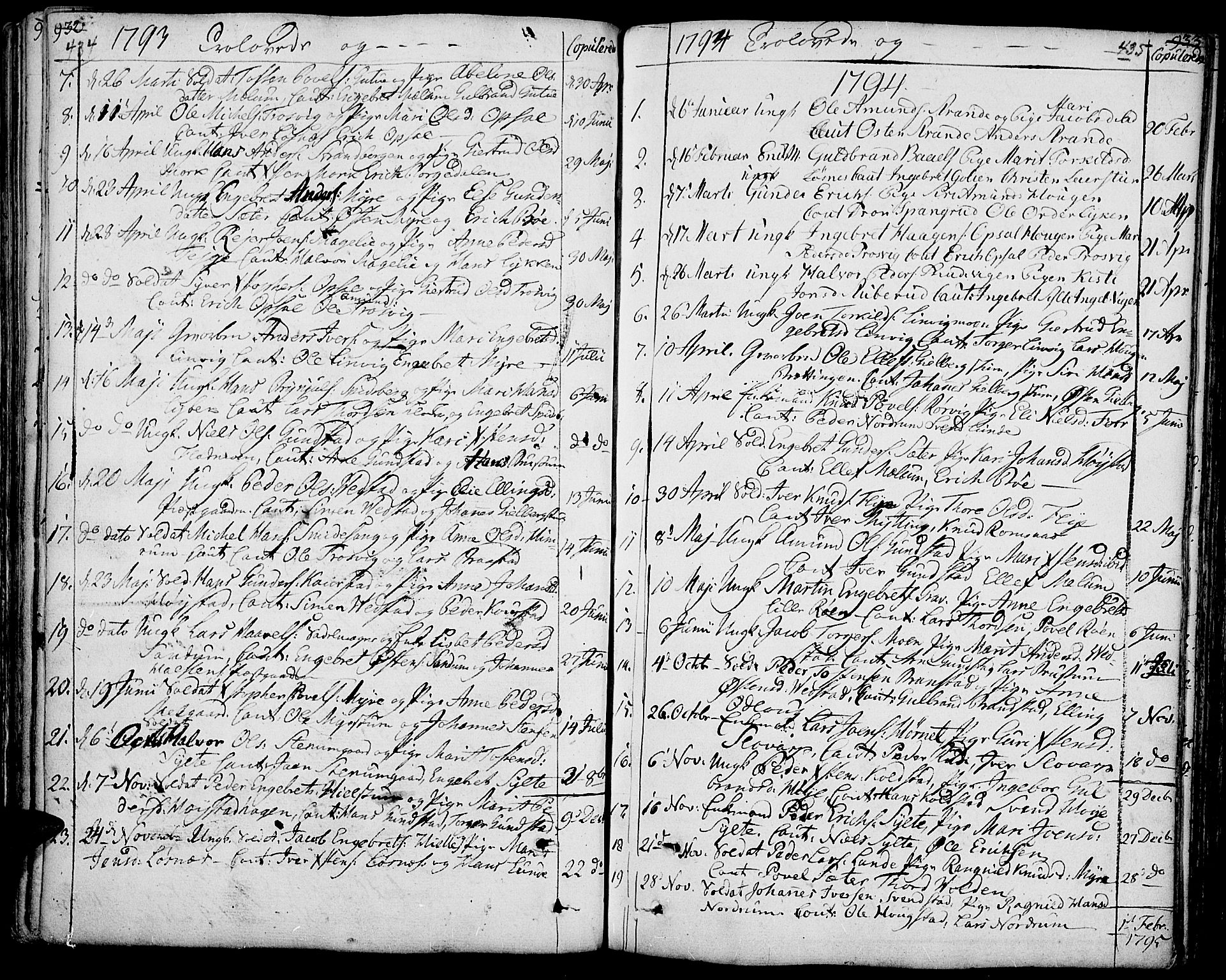 Ringebu prestekontor, AV/SAH-PREST-082/H/Ha/Haa/L0003: Parish register (official) no. 3, 1781-1820, p. 434-435