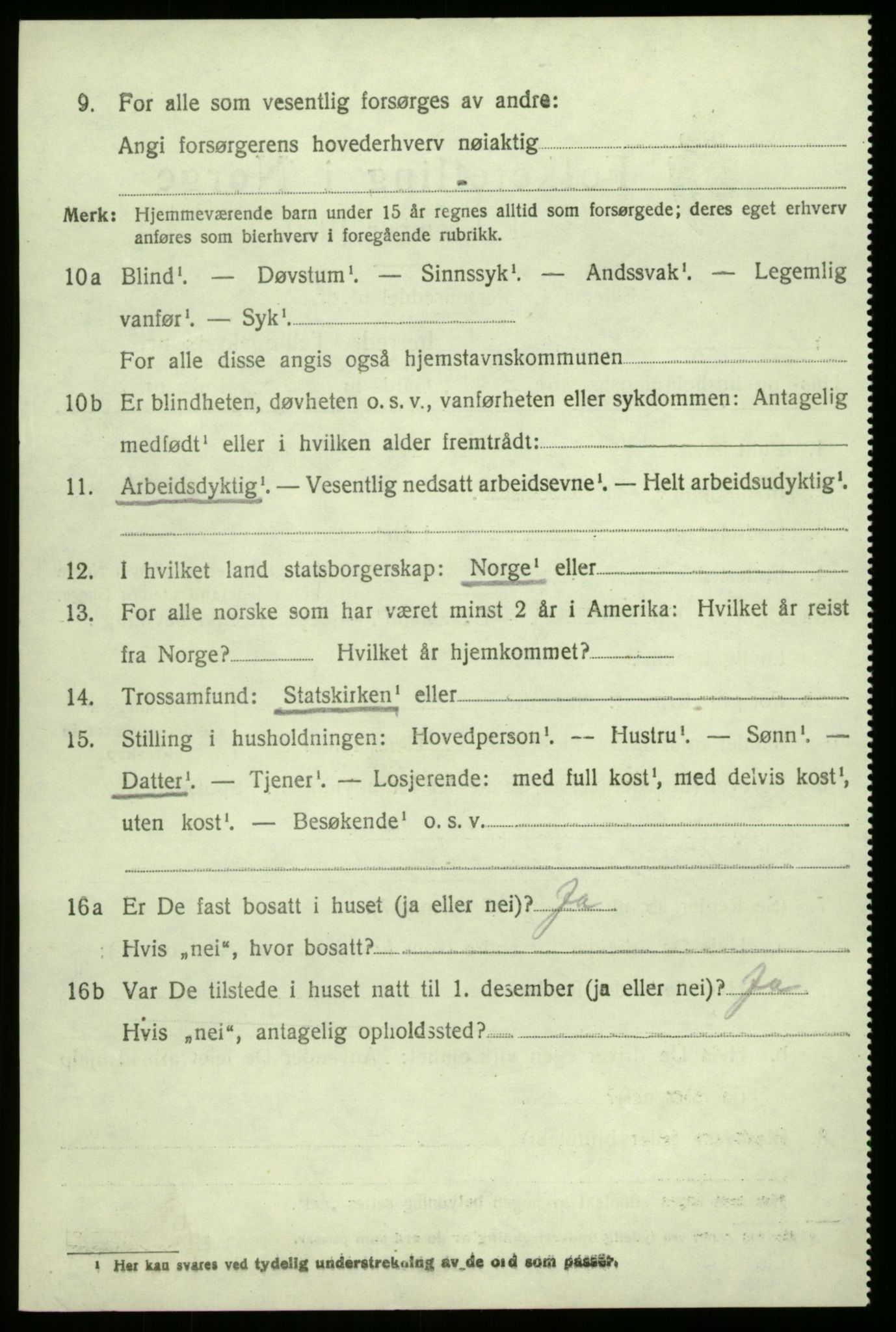 SAO, 1920 census for Borge, 1920, p. 3014