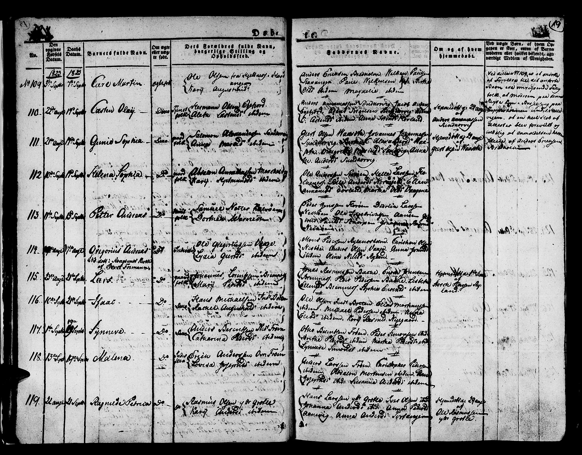 Kinn sokneprestembete, AV/SAB-A-80801/H/Haa/Haaa/L0004/0001: Parish register (official) no. A 4I, 1822-1840, p. 19