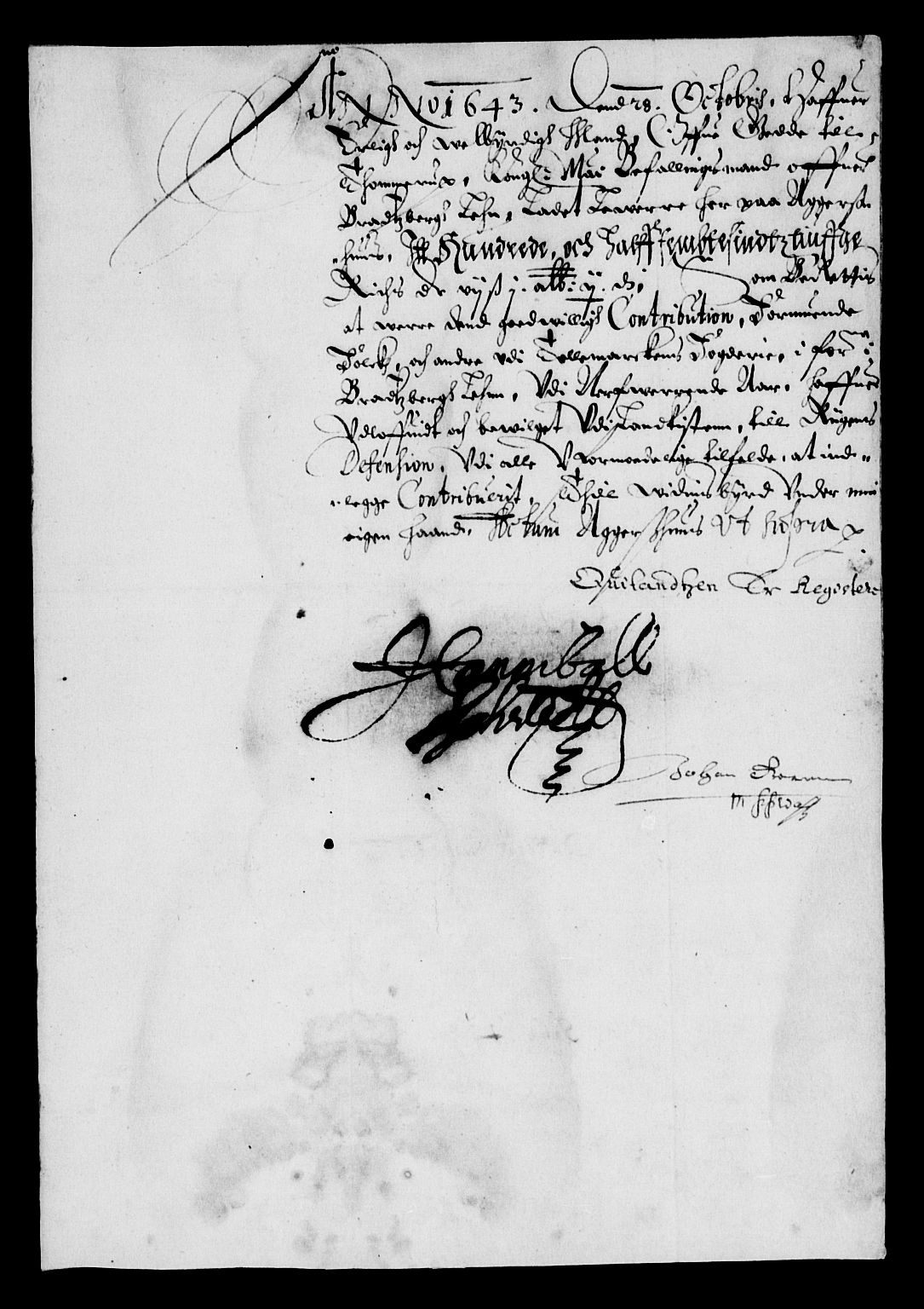 Rentekammeret inntil 1814, Reviderte regnskaper, Lensregnskaper, AV/RA-EA-5023/R/Rb/Rbp/L0029: Bratsberg len, 1643-1644