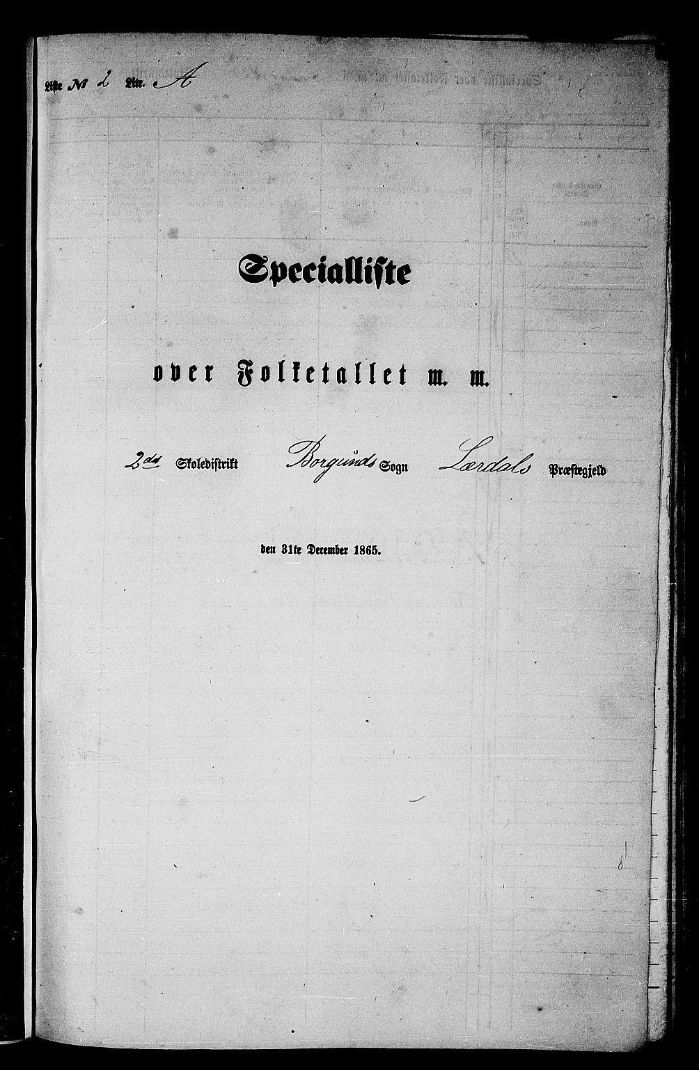 RA, 1865 census for Lærdal, 1865, p. 32