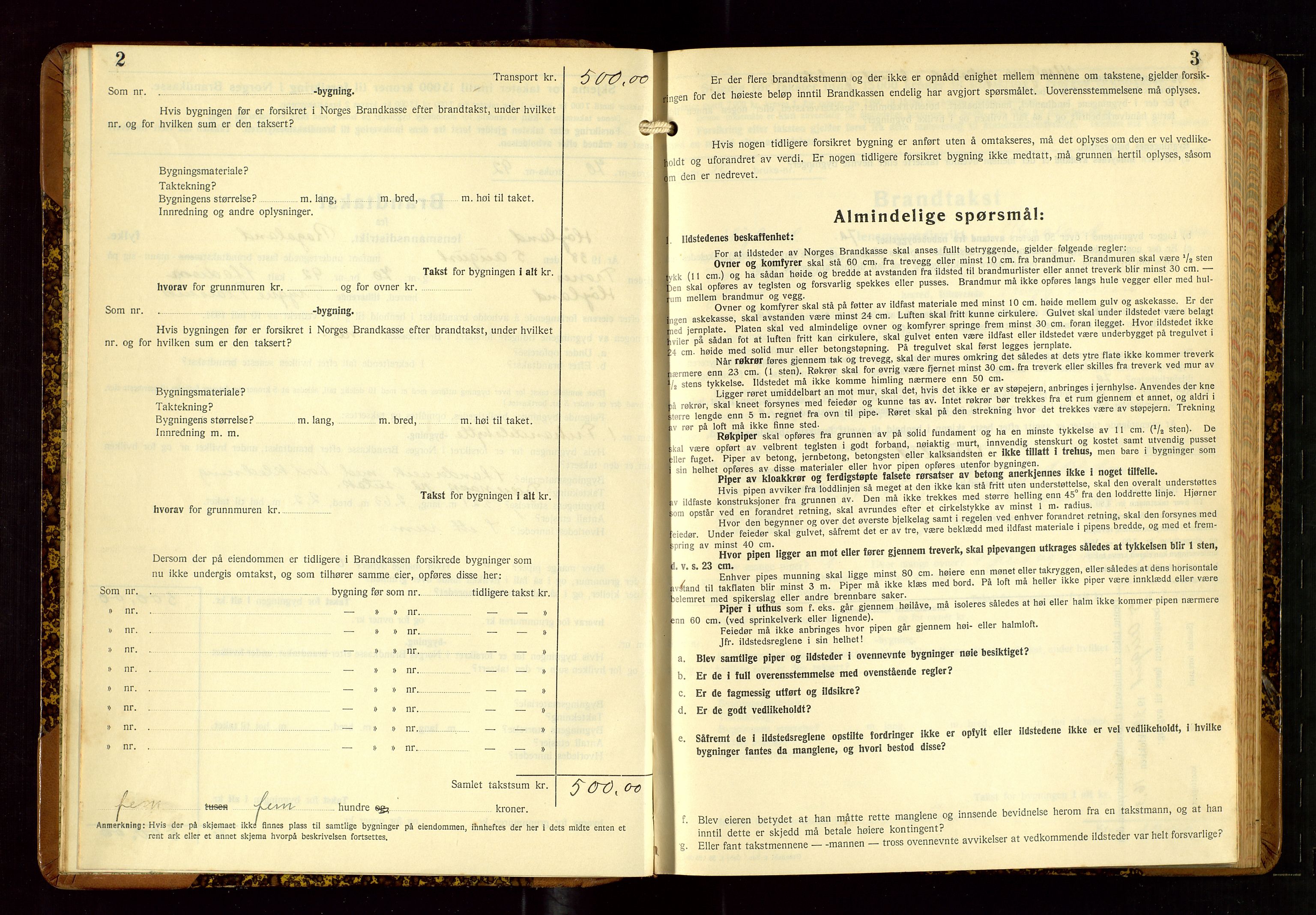 Høyland/Sandnes lensmannskontor, AV/SAST-A-100166/Gob/L0007: "Brandtakstprotokoll", 1938-1940, p. 2-3