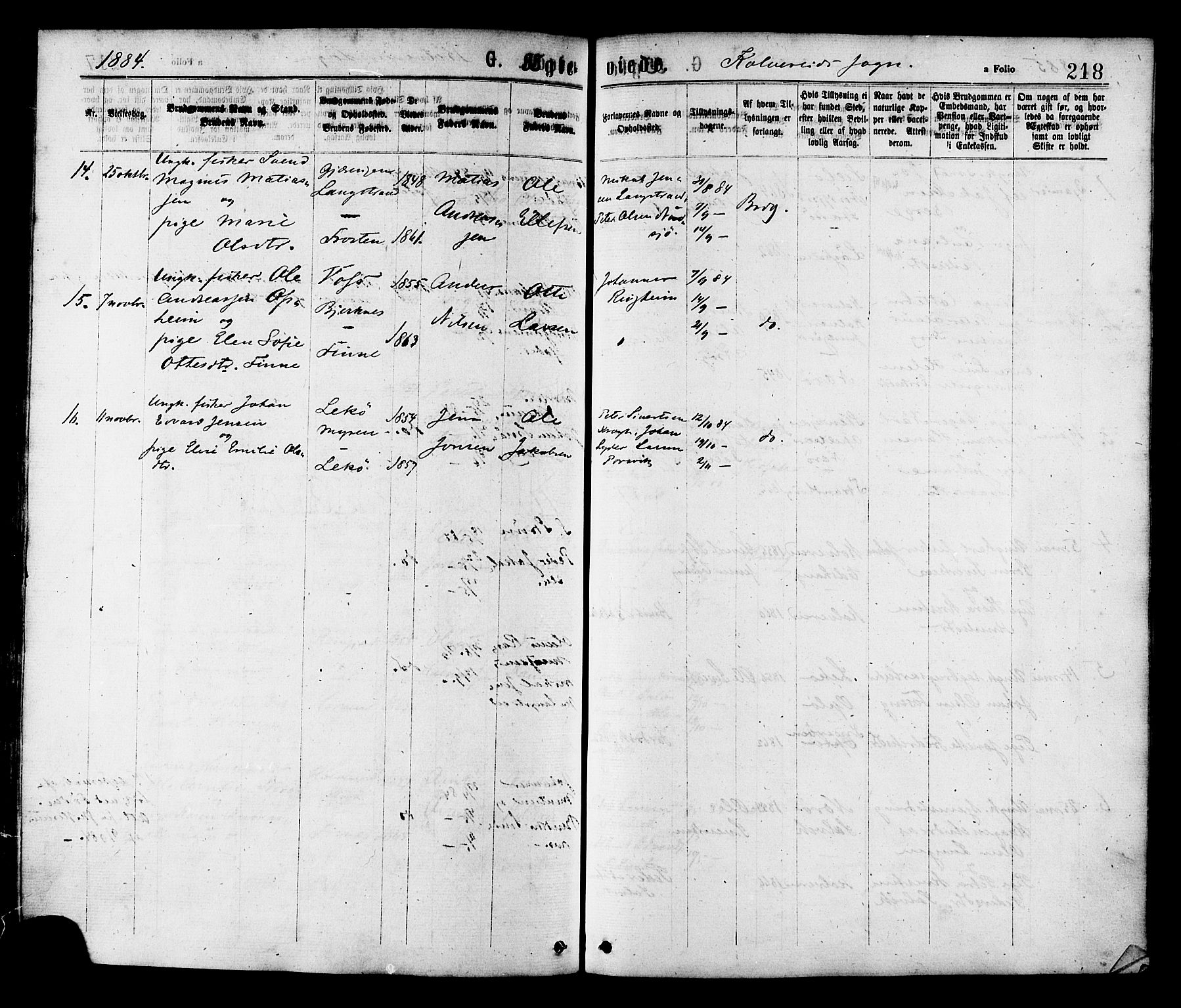 Ministerialprotokoller, klokkerbøker og fødselsregistre - Nord-Trøndelag, AV/SAT-A-1458/780/L0642: Parish register (official) no. 780A07 /1, 1874-1885, p. 218