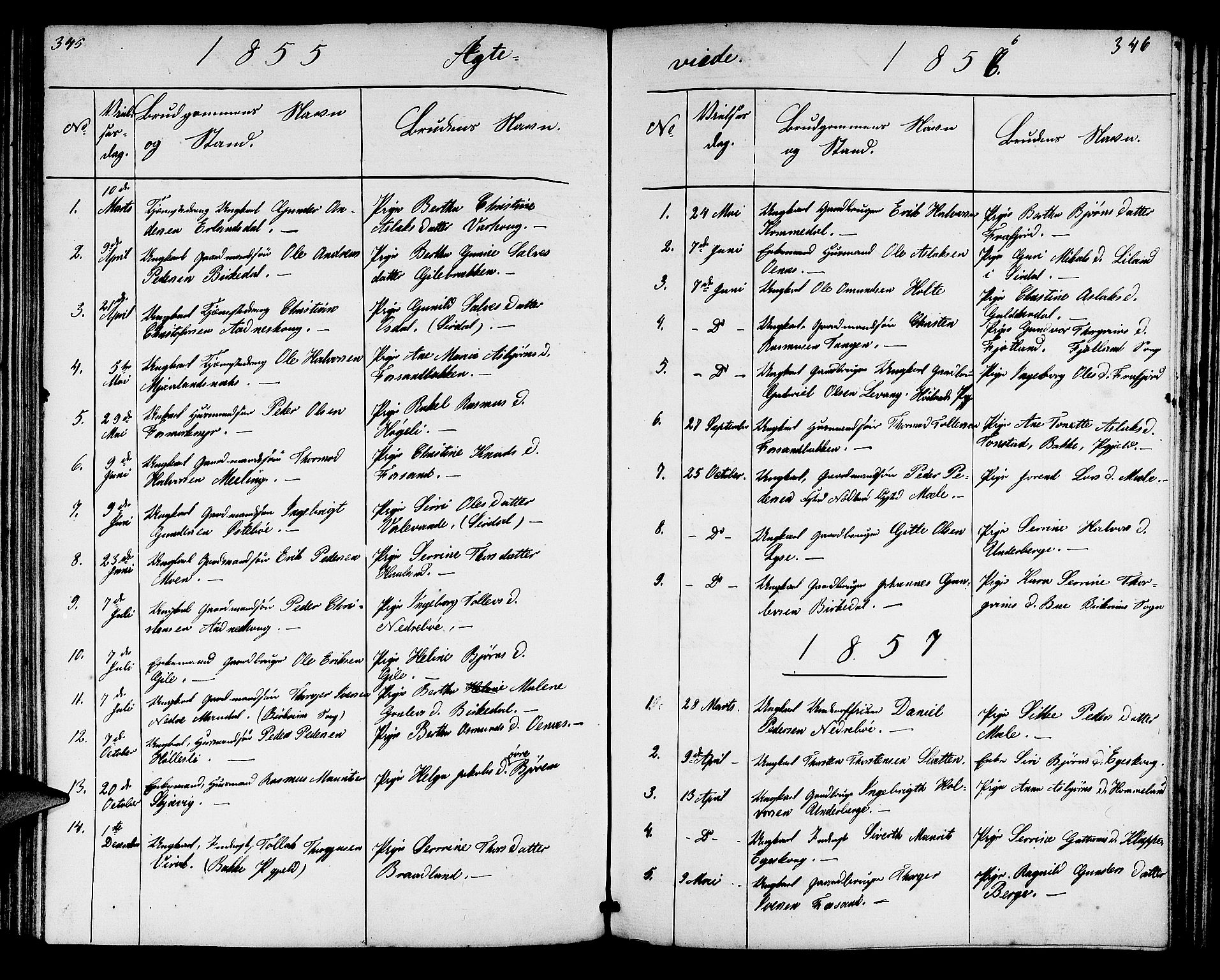Høgsfjord sokneprestkontor, SAST/A-101624/H/Ha/Hab/L0002: Parish register (copy) no. B 2, 1855-1882, p. 345-346