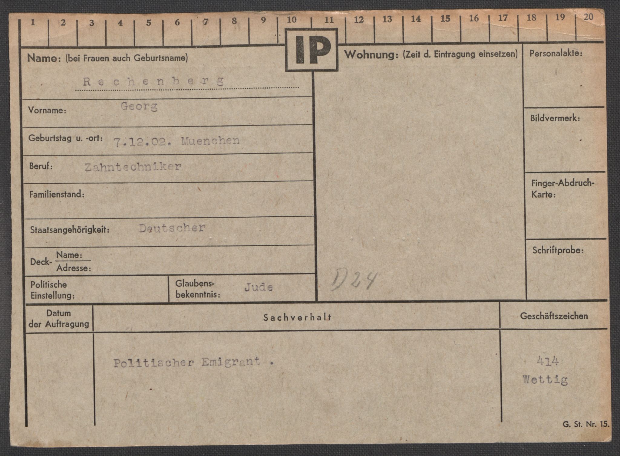 Befehlshaber der Sicherheitspolizei und des SD, AV/RA-RAFA-5969/E/Ea/Eaa/L0008: Register over norske fanger i Møllergata 19: Oelze-Ru, 1940-1945, p. 1088