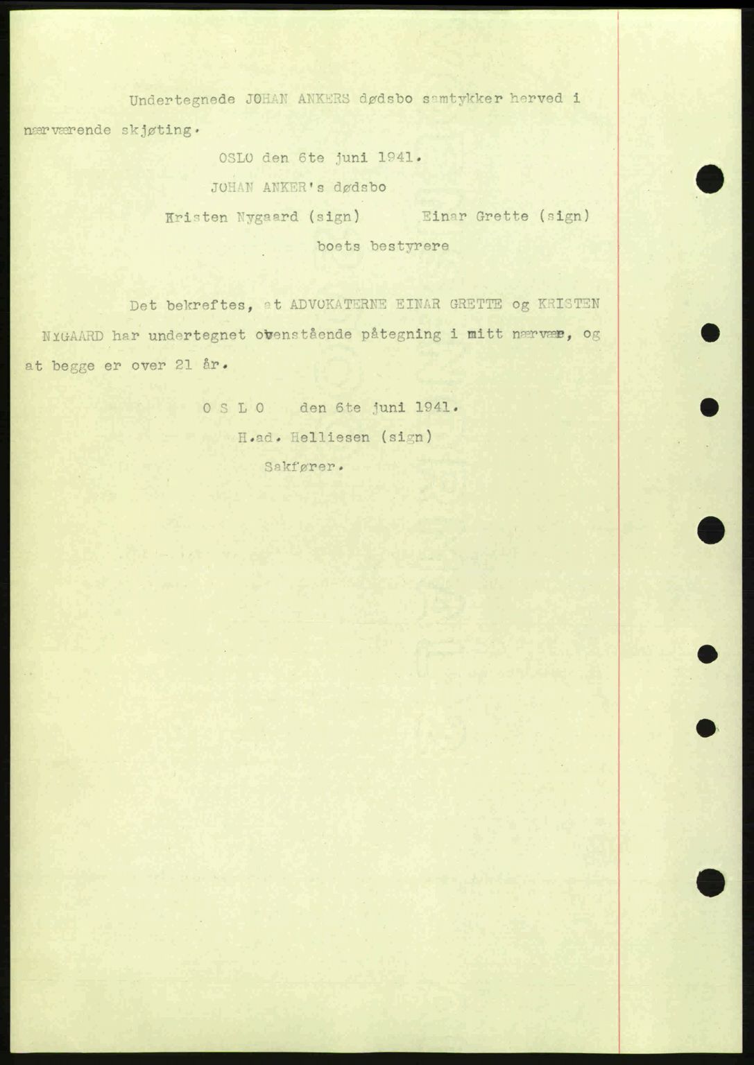 Idd og Marker sorenskriveri, AV/SAO-A-10283/G/Gb/Gbb/L0004: Mortgage book no. A4, 1940-1941, Diary no: : 654/1941