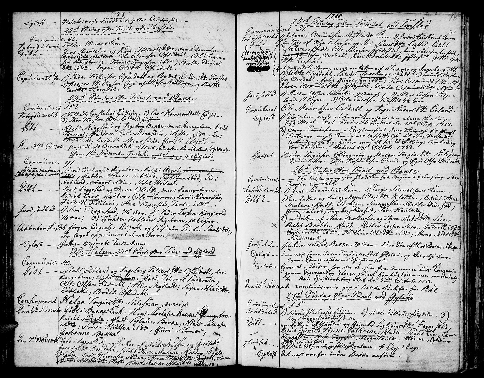 Bakke sokneprestkontor, SAK/1111-0002/F/Fa/Faa/L0002: Parish register (official) no. A 2, 1780-1816, p. 78