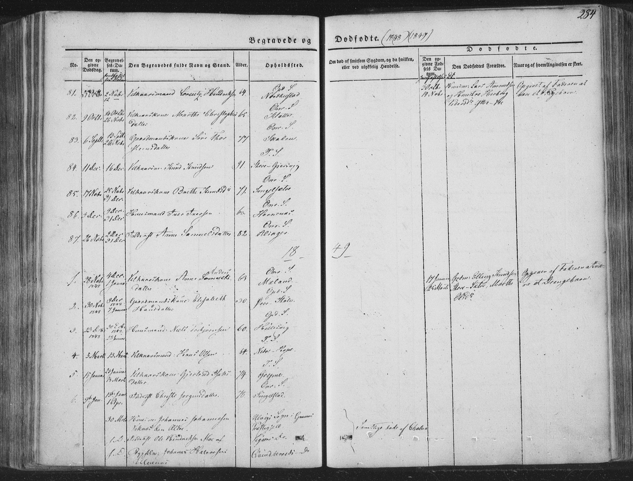 Tysnes sokneprestembete, AV/SAB-A-78601/H/Haa: Parish register (official) no. A 10, 1848-1859, p. 284