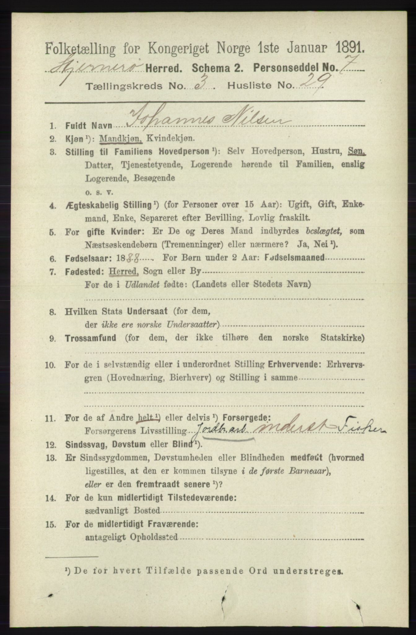 RA, 1891 census for 1140 Sjernarøy, 1891, p. 539