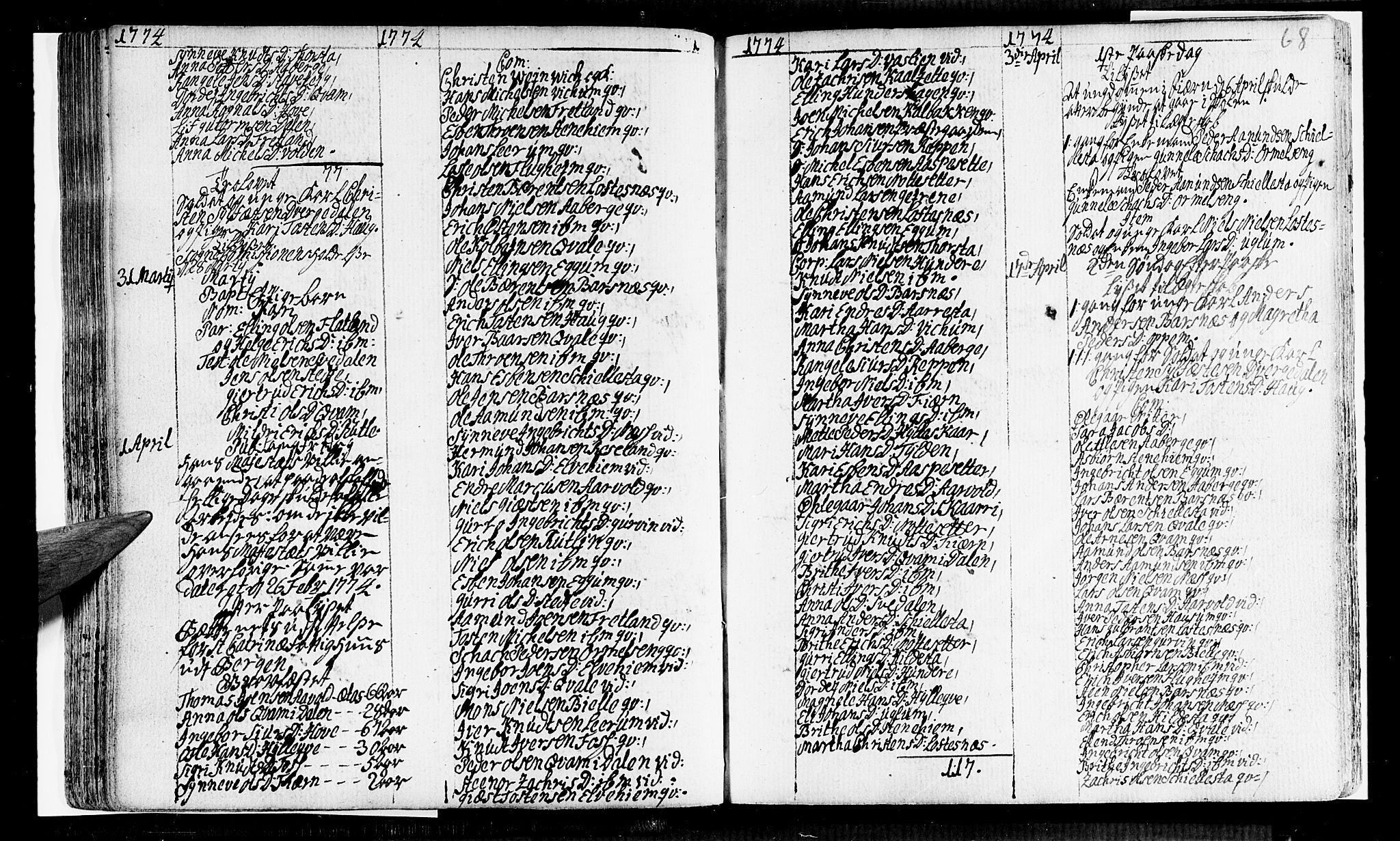 Sogndal sokneprestembete, SAB/A-81301/H/Haa/Haaa/L0005: Parish register (official) no. A 5, 1768-1782, p. 68