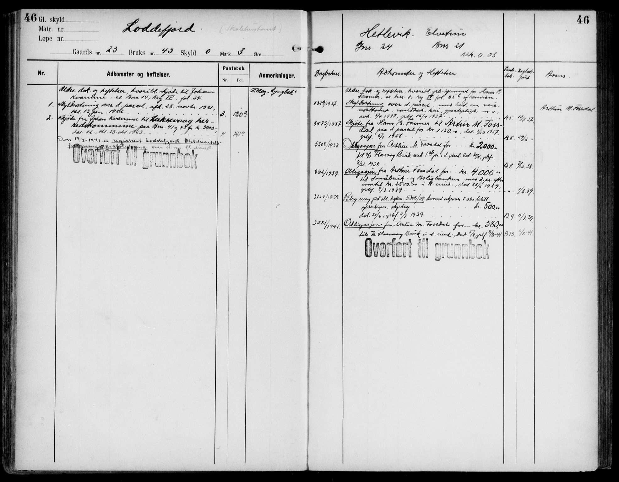 Midhordland sorenskriveri, AV/SAB-A-3001/1/G/Ga/Gab/L0108: Mortgage register no. II.A.b.108, p. 46