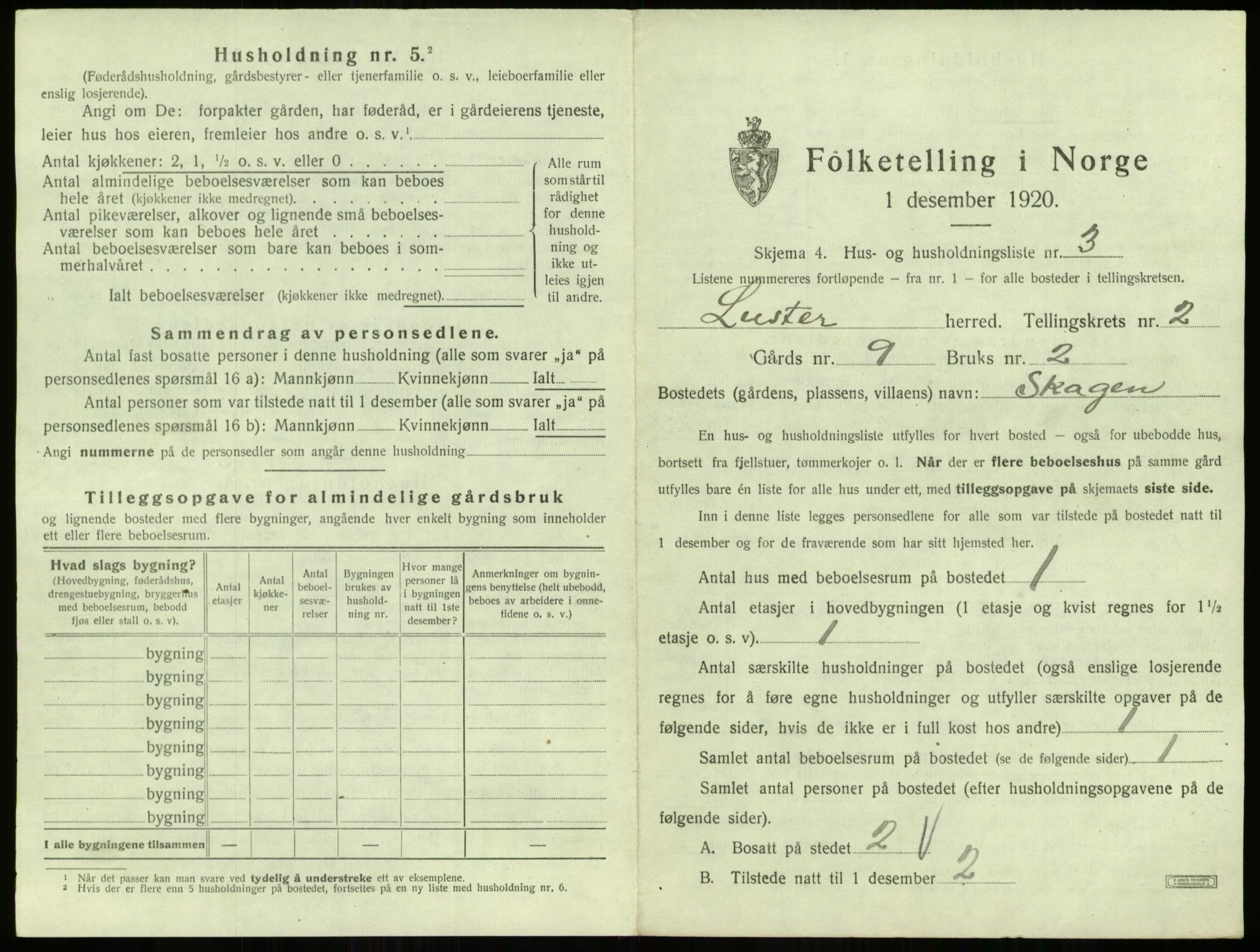 SAB, 1920 census for Luster, 1920, p. 117