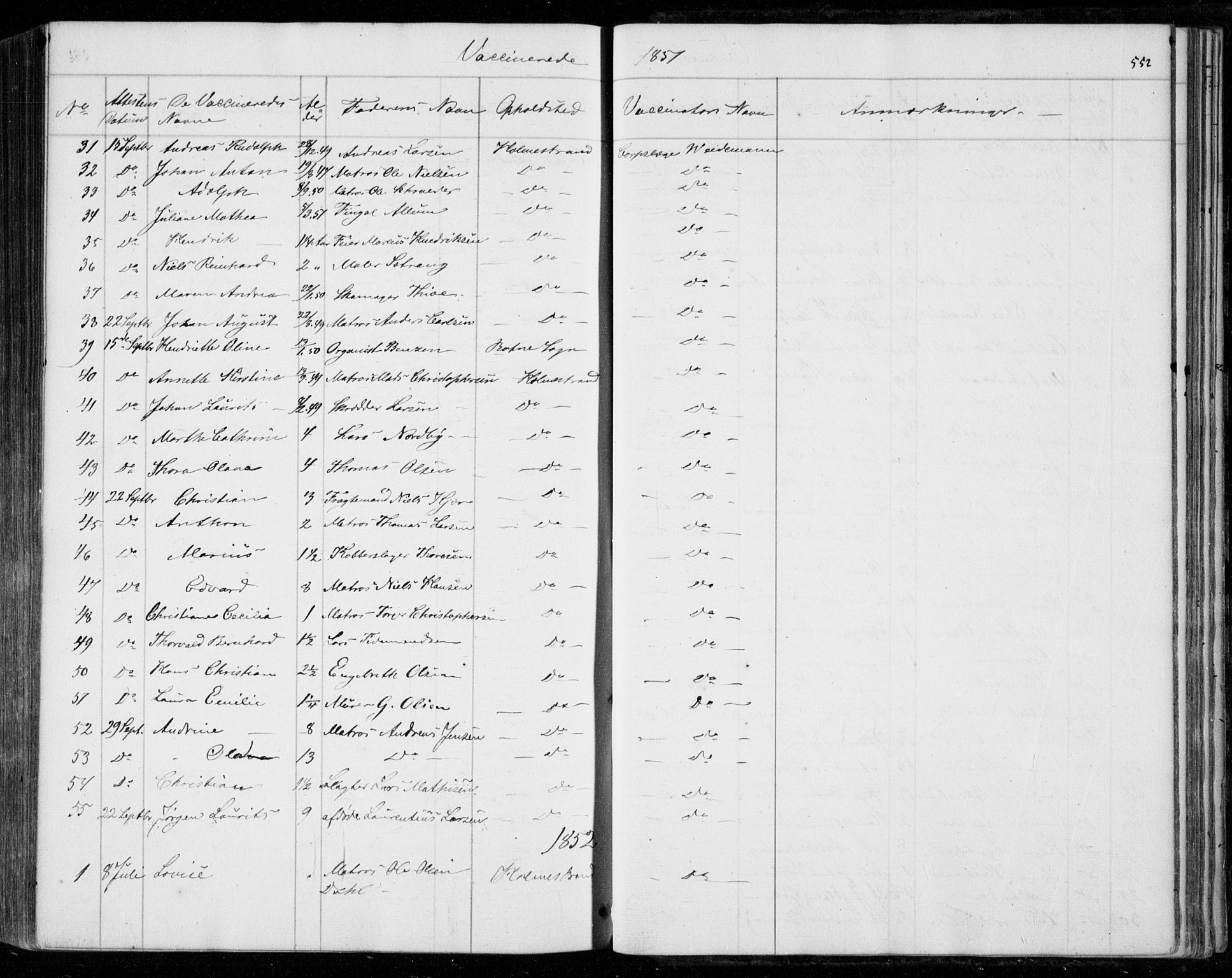 Holmestrand kirkebøker, SAKO/A-346/F/Fa/L0002: Parish register (official) no. 2, 1840-1866, p. 552