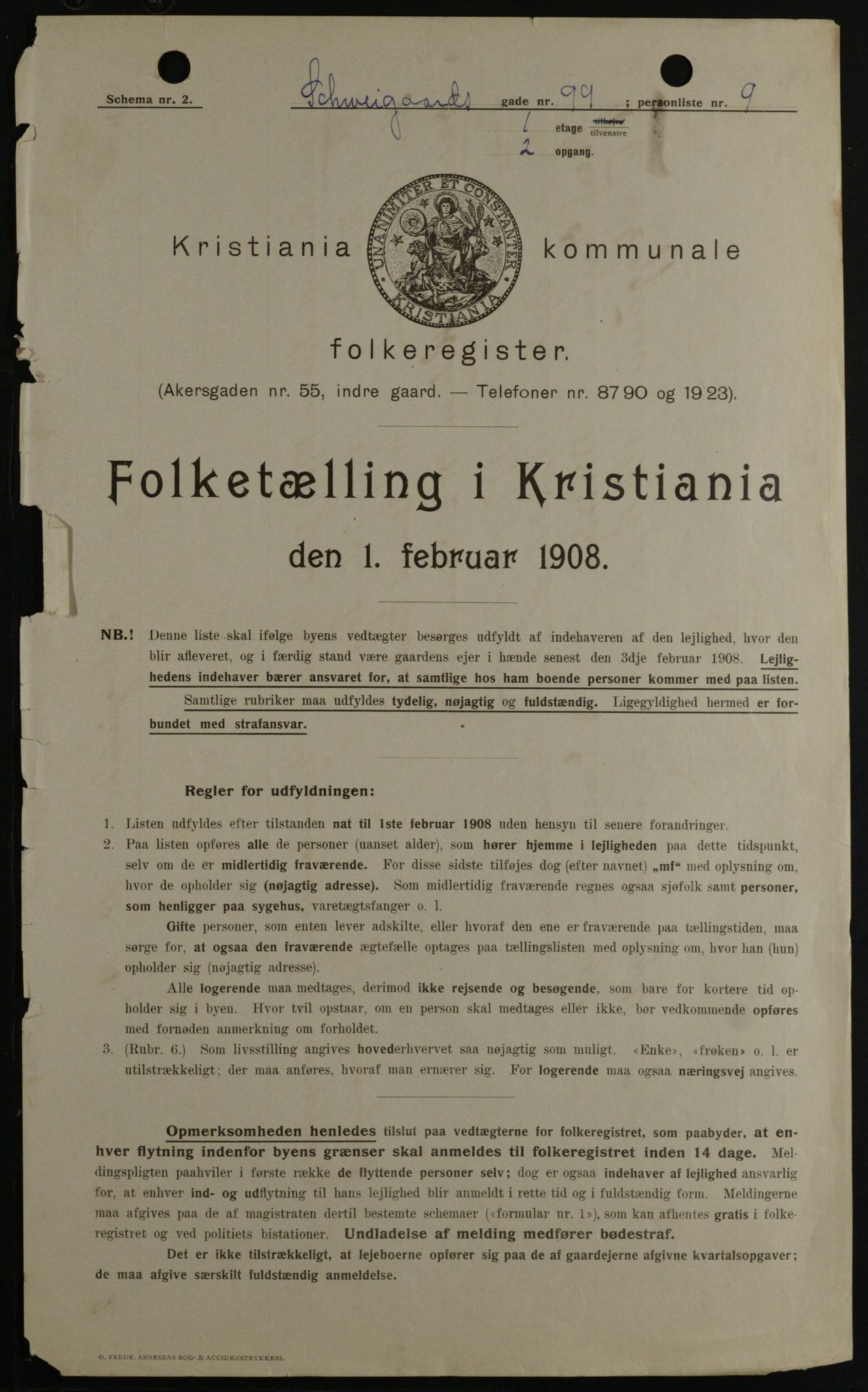 OBA, Municipal Census 1908 for Kristiania, 1908, p. 83367