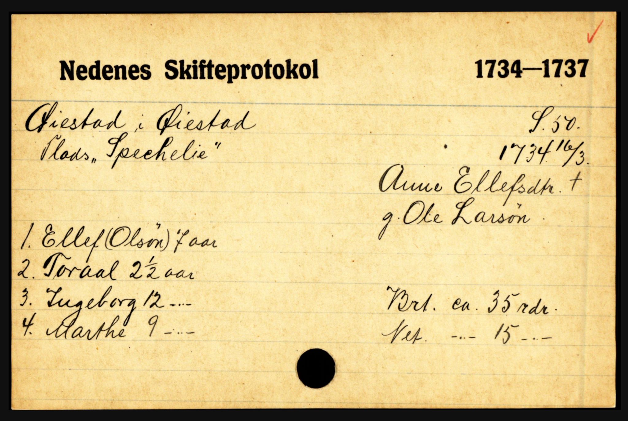 Nedenes sorenskriveri før 1824, AV/SAK-1221-0007/H, p. 34389