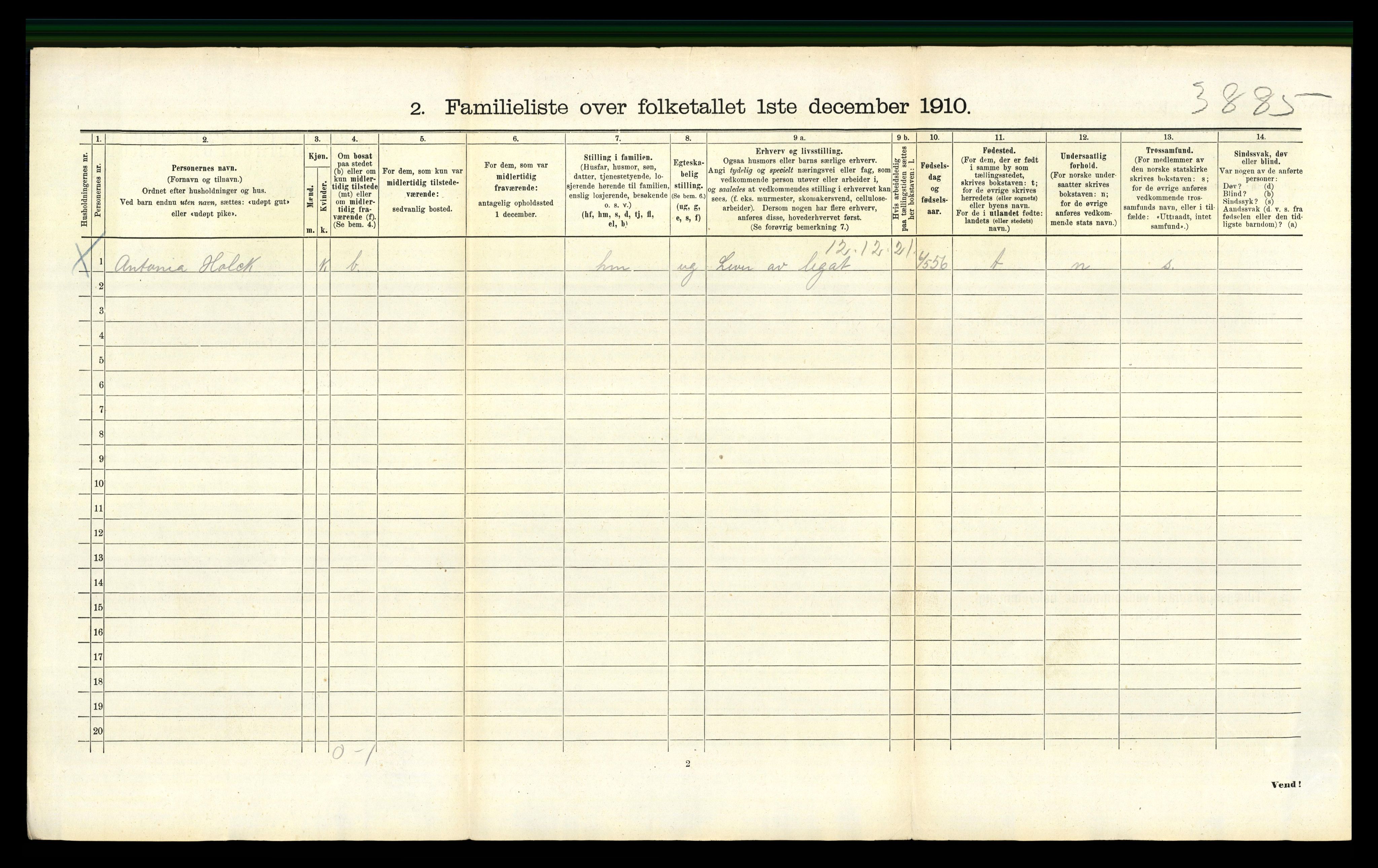 RA, 1910 census for Bergen, 1910, p. 44310