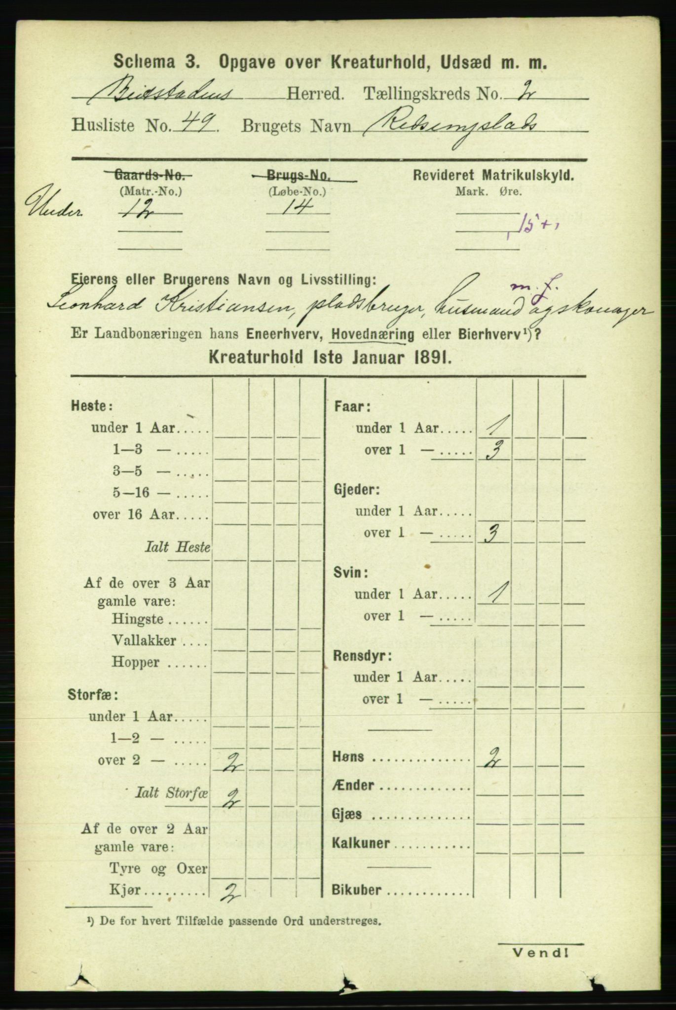 RA, 1891 census for 1727 Beitstad, 1891, p. 5745