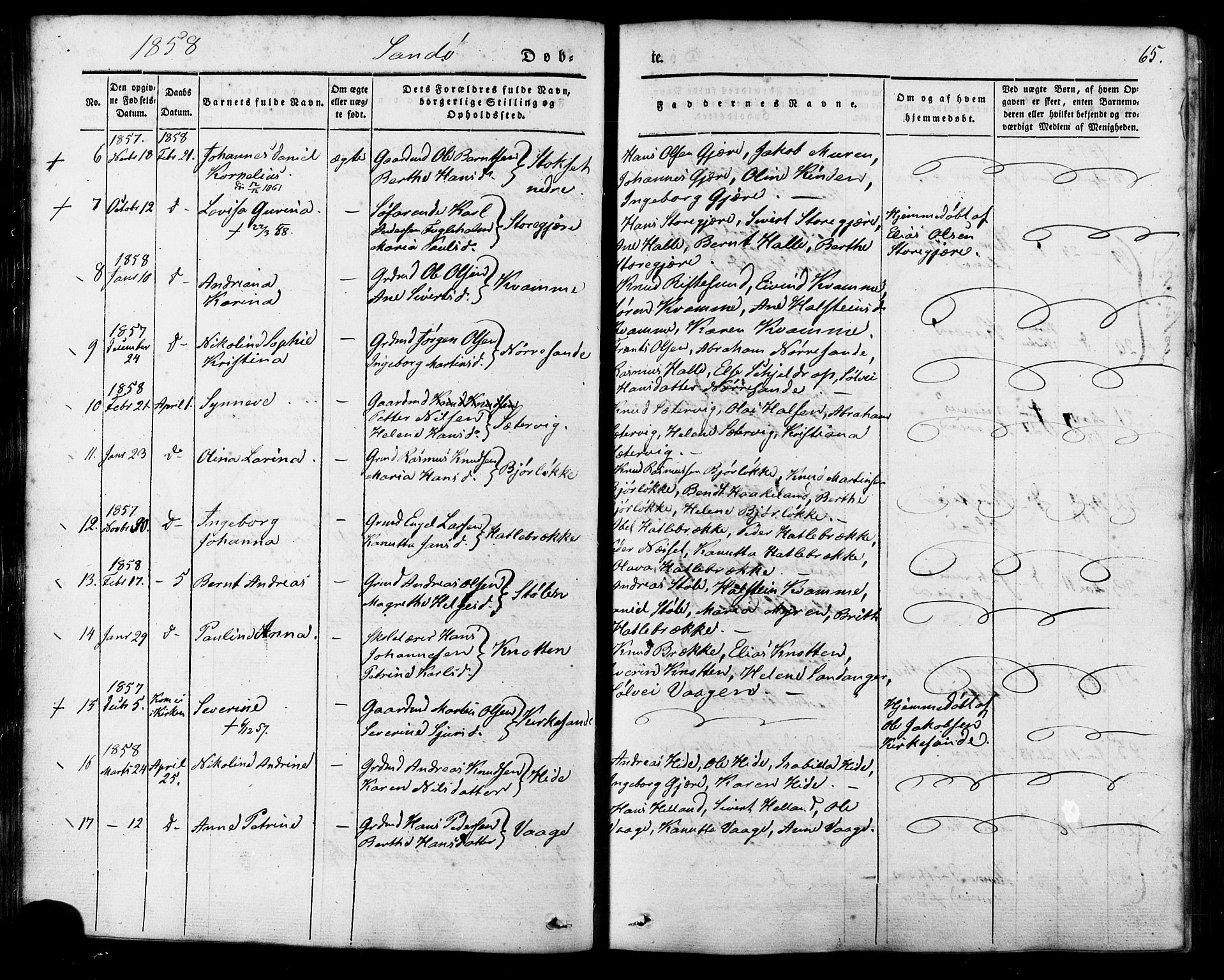 Ministerialprotokoller, klokkerbøker og fødselsregistre - Møre og Romsdal, AV/SAT-A-1454/503/L0034: Parish register (official) no. 503A02, 1841-1884, p. 65