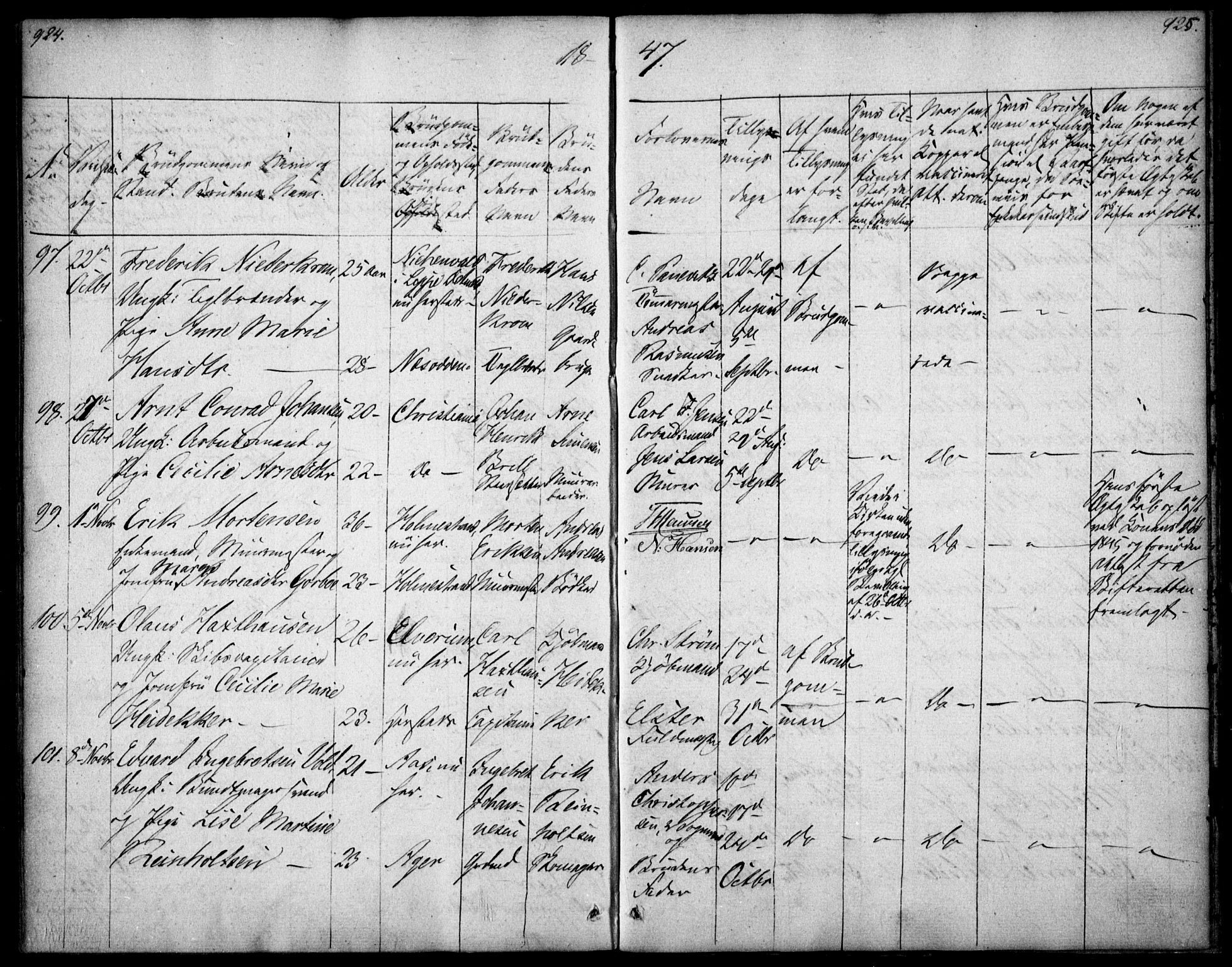 Oslo domkirke Kirkebøker, AV/SAO-A-10752/F/Fa/L0019: Parish register (official) no. 19, 1828-1847, p. 924-925