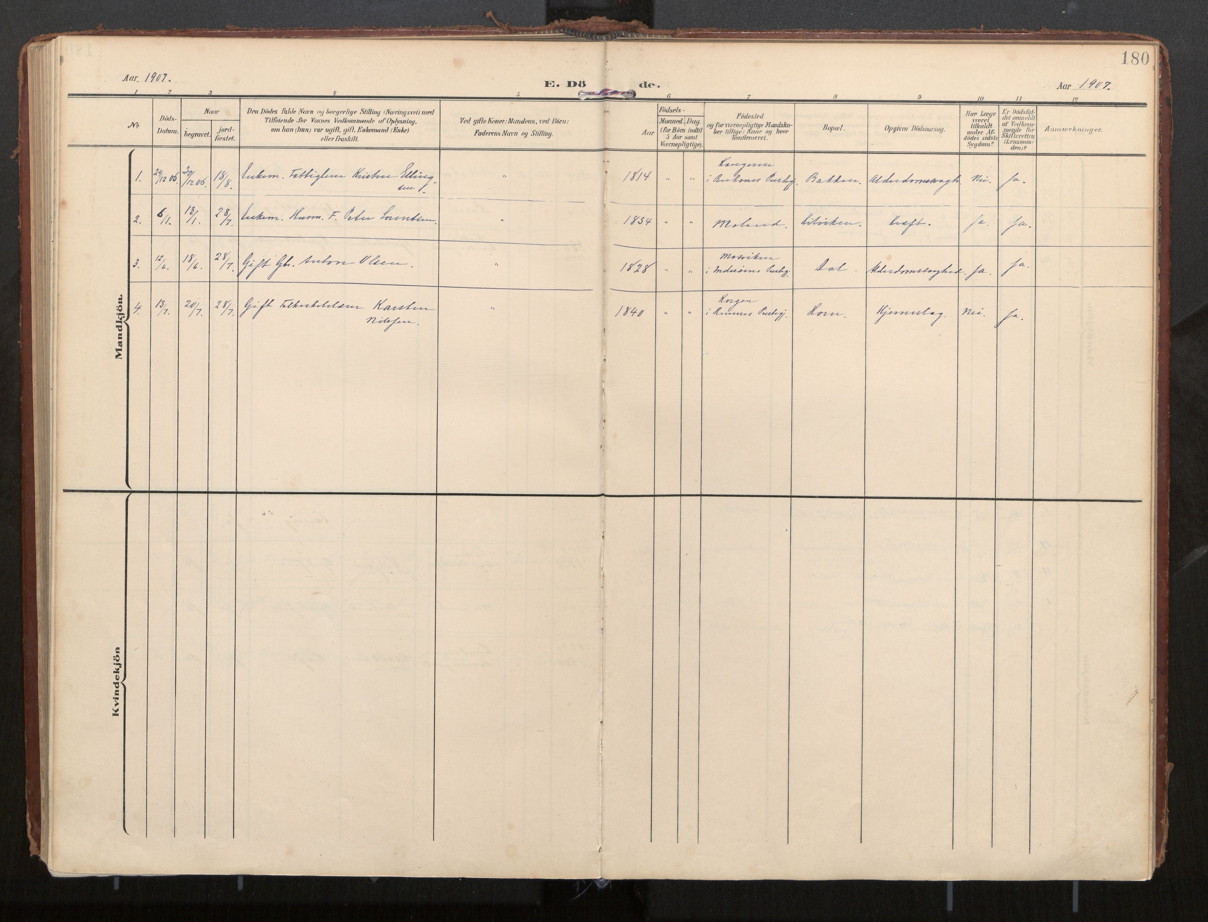 Ministerialprotokoller, klokkerbøker og fødselsregistre - Nordland, SAT/A-1459/884/L1194: Parish register (official) no. 884A02, 1906-1937, p. 180