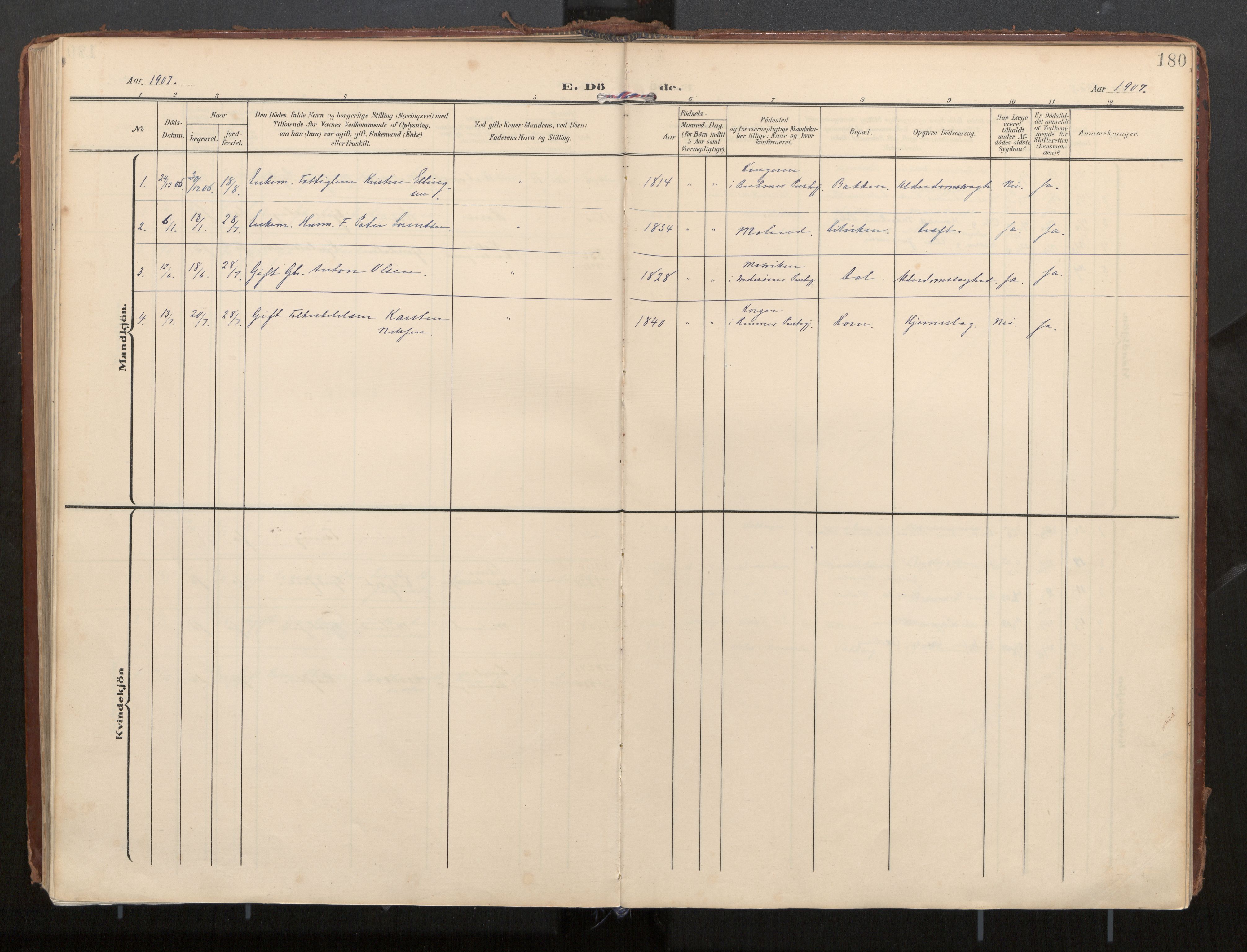 Ministerialprotokoller, klokkerbøker og fødselsregistre - Nordland, AV/SAT-A-1459/884/L1194: Parish register (official) no. 884A02, 1906-1937, p. 180