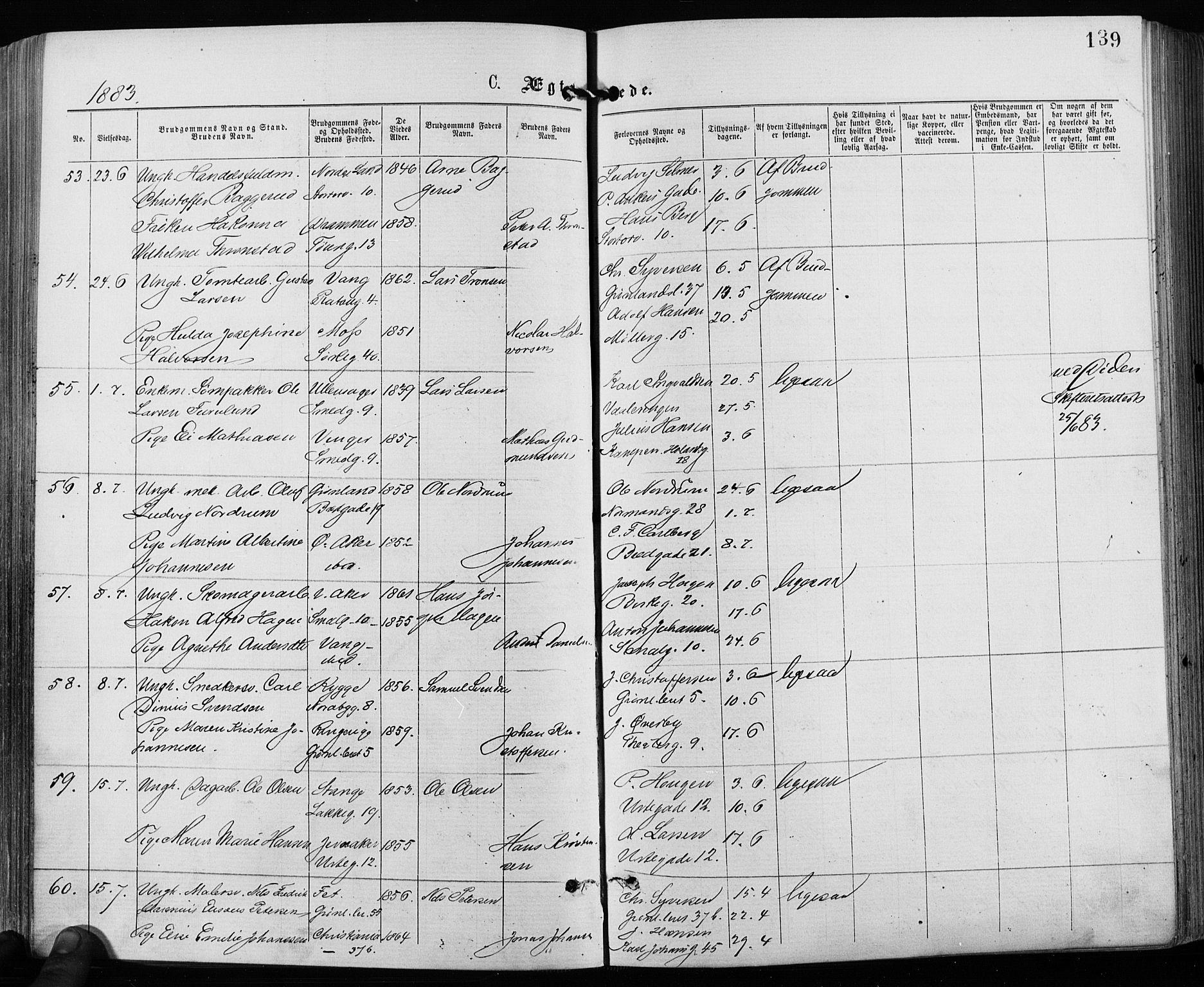 Grønland prestekontor Kirkebøker, AV/SAO-A-10848/F/Fa/L0006: Parish register (official) no. 6, 1877-1886, p. 139