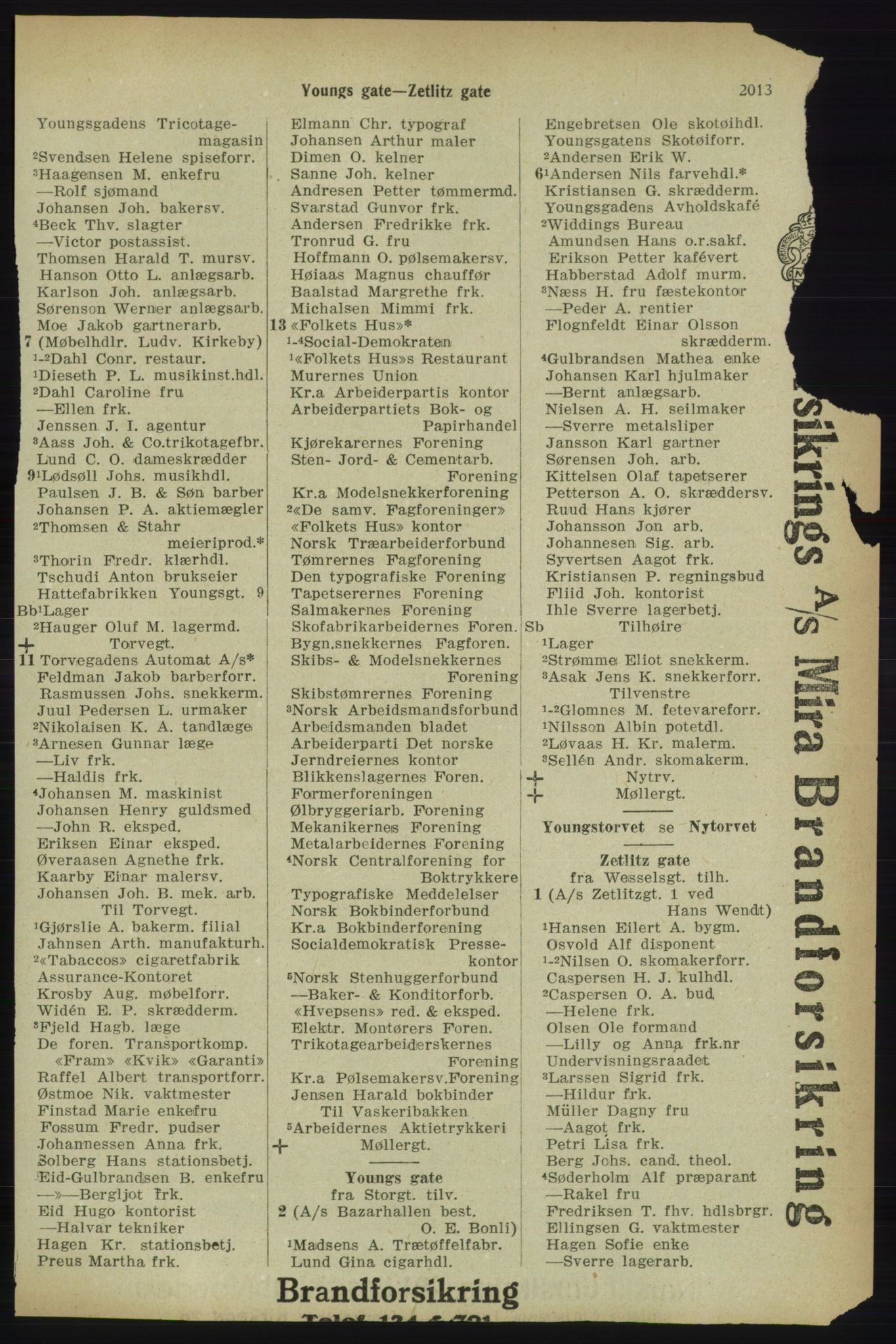 Kristiania/Oslo adressebok, PUBL/-, 1918, p. 2166