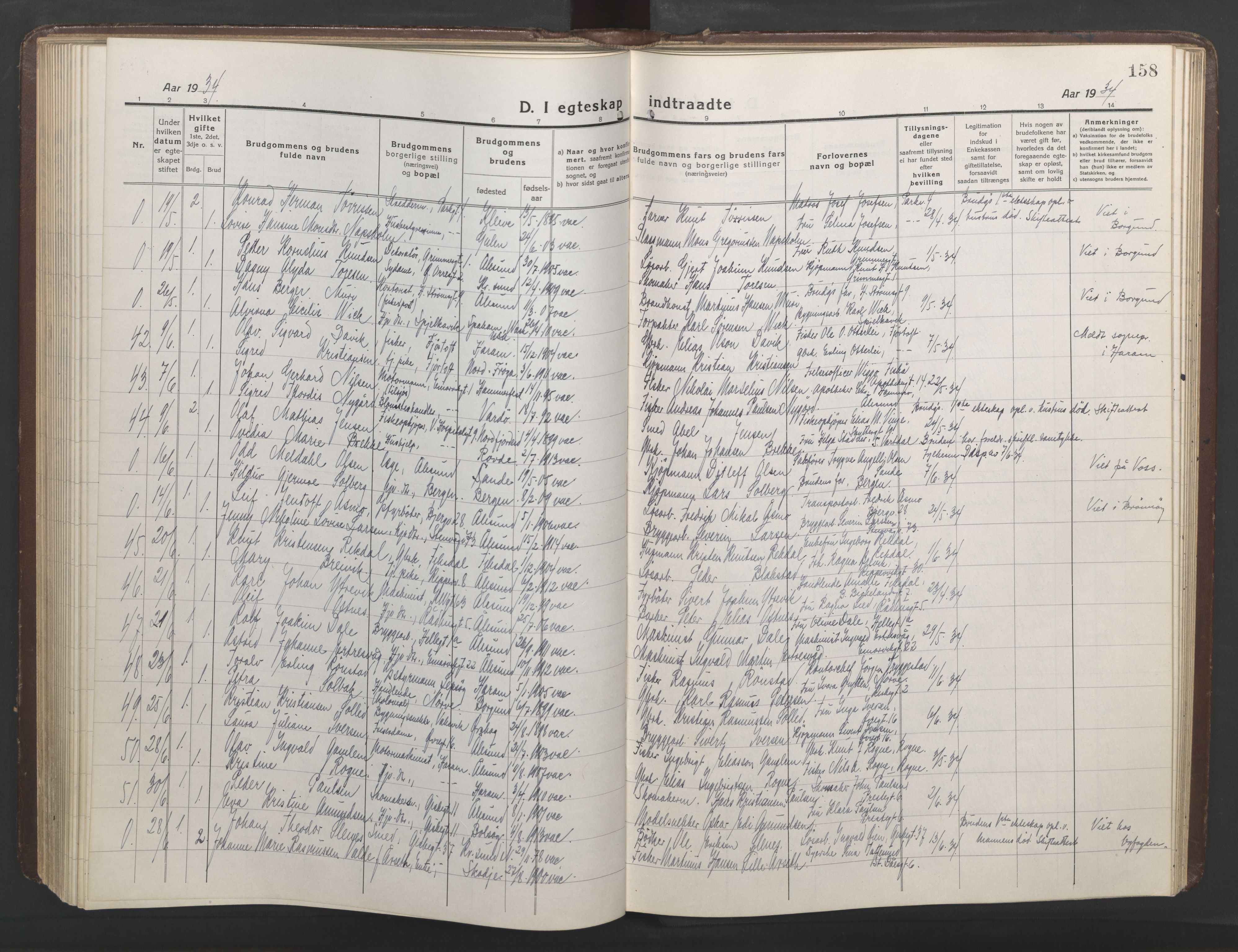Ministerialprotokoller, klokkerbøker og fødselsregistre - Møre og Romsdal, SAT/A-1454/529/L0473: Parish register (copy) no. 529C10, 1918-1941, p. 158