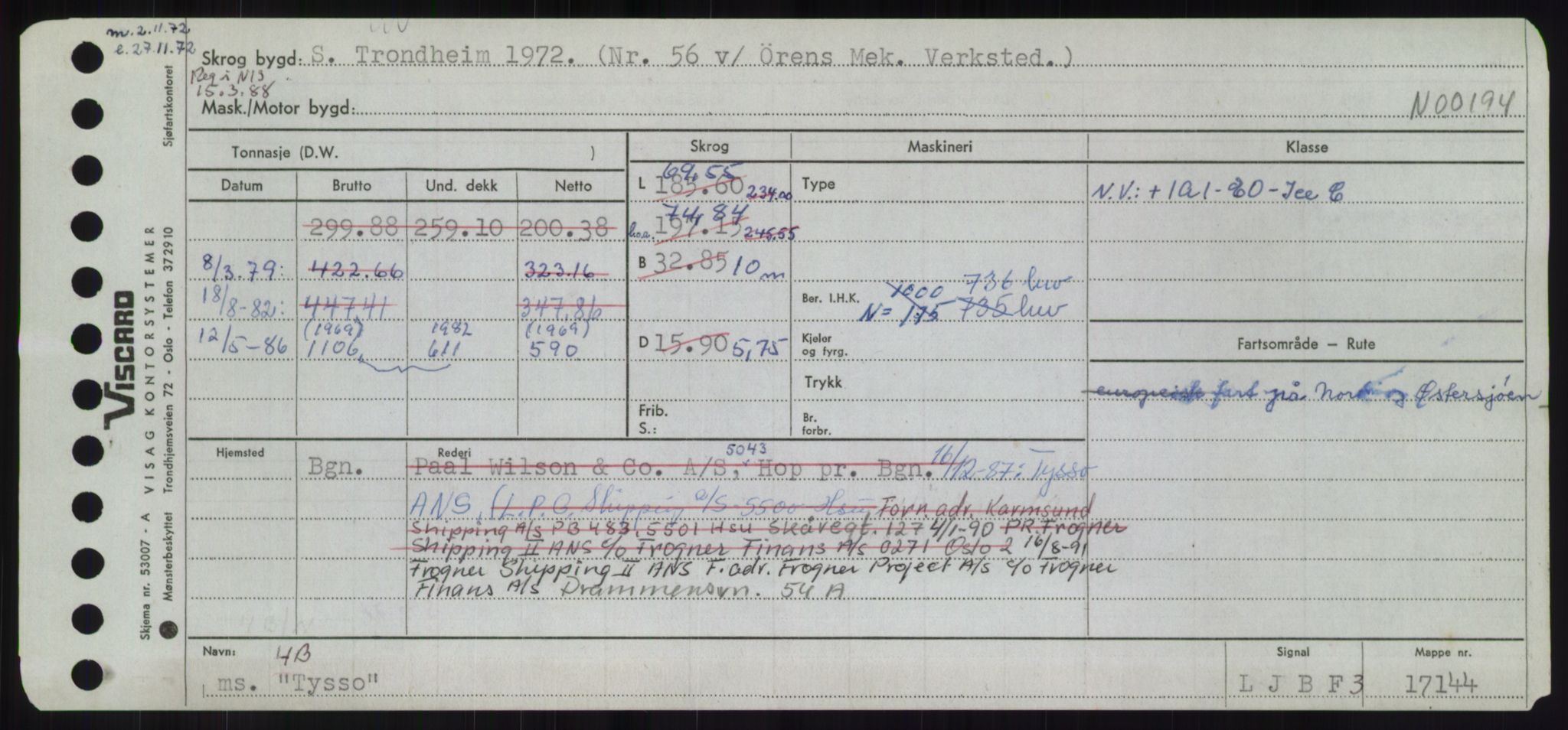 Sjøfartsdirektoratet med forløpere, Skipsmålingen, RA/S-1627/H/Hd/L0039: Fartøy, Ti-Tø, p. 905