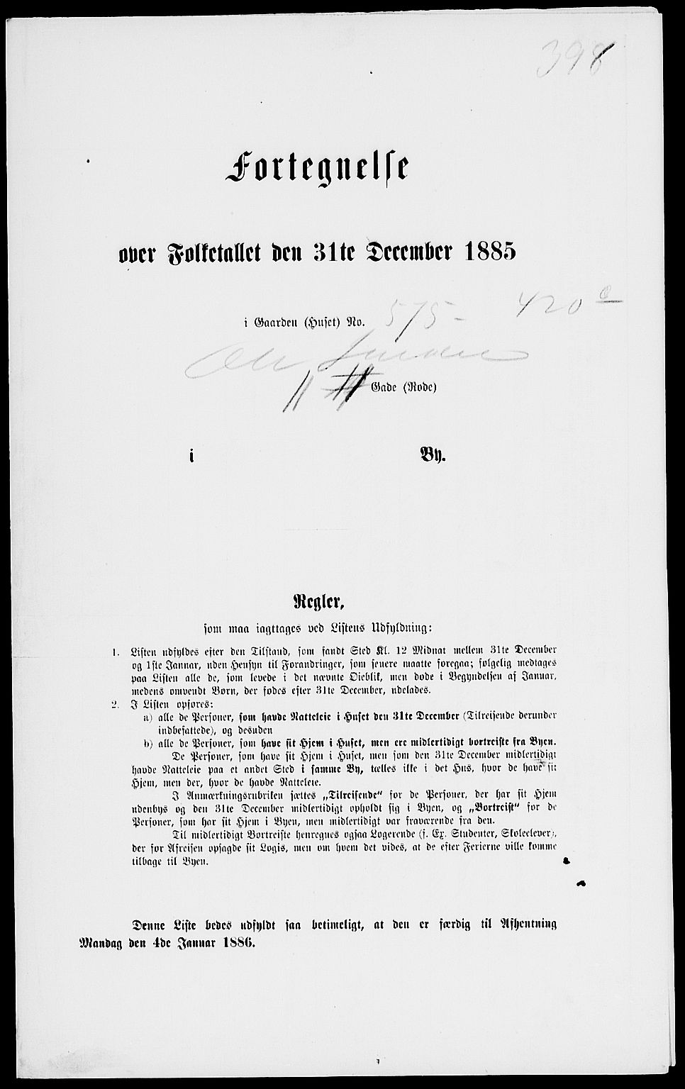 RA, 1885 census for 0101 Fredrikshald, 1885, p. 882