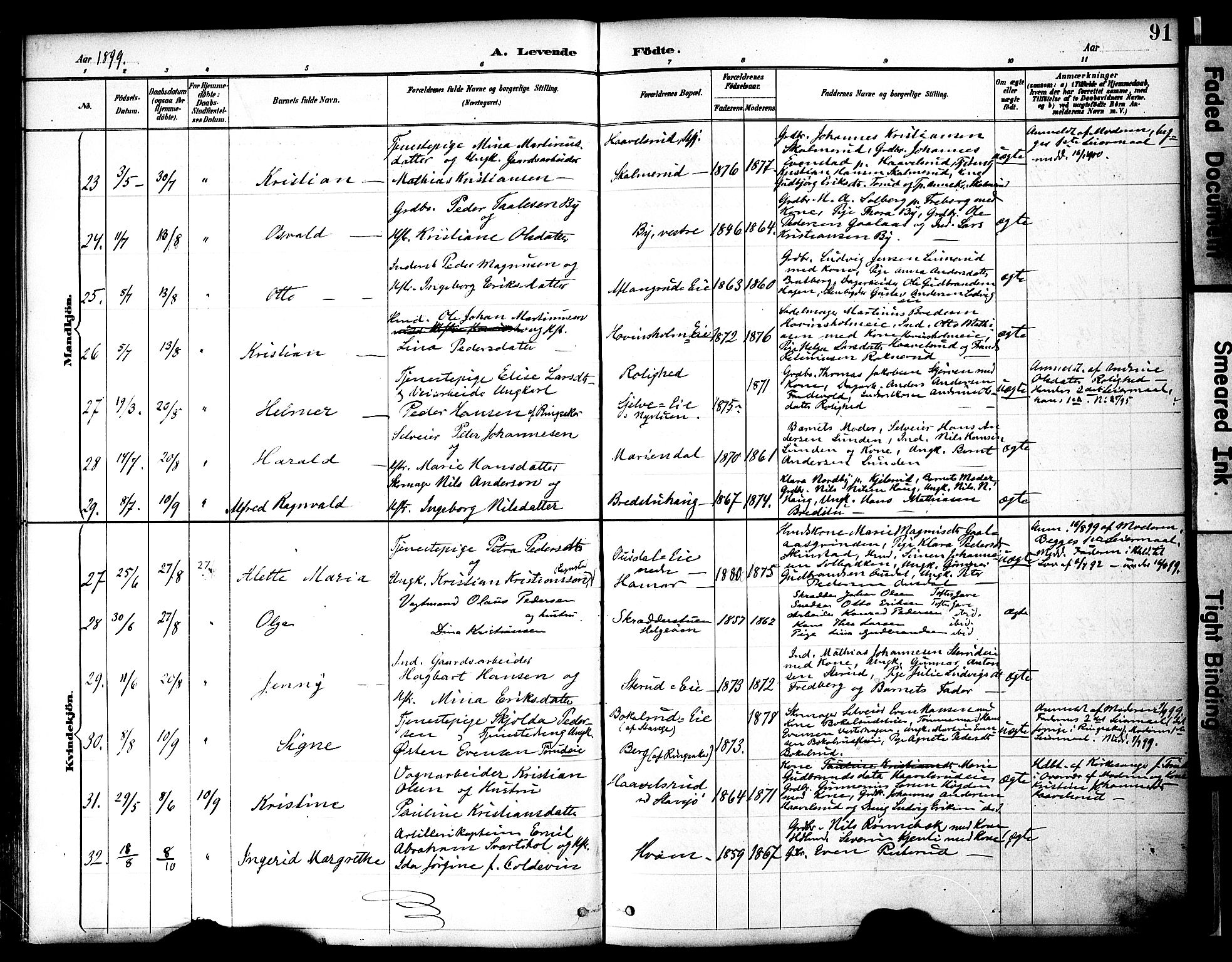 Nes prestekontor, Hedmark, AV/SAH-PREST-020/K/Ka/L0009: Parish register (official) no. 9, 1887-1905, p. 91