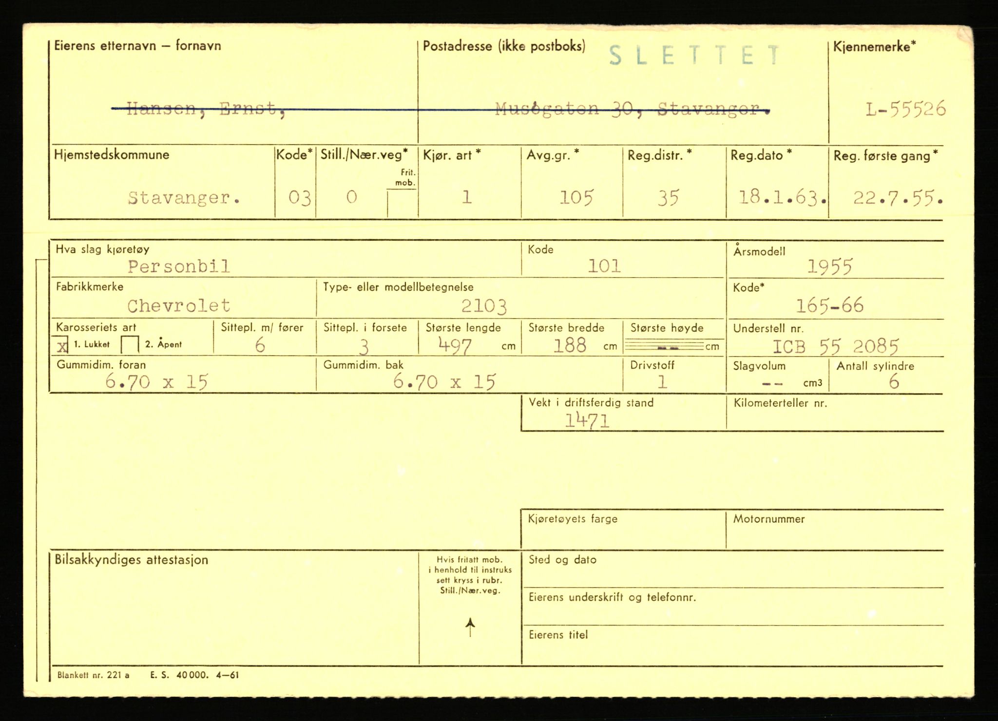 Stavanger trafikkstasjon, AV/SAST-A-101942/0/F/L0054: L-54200 - L-55699, 1930-1971, p. 2501