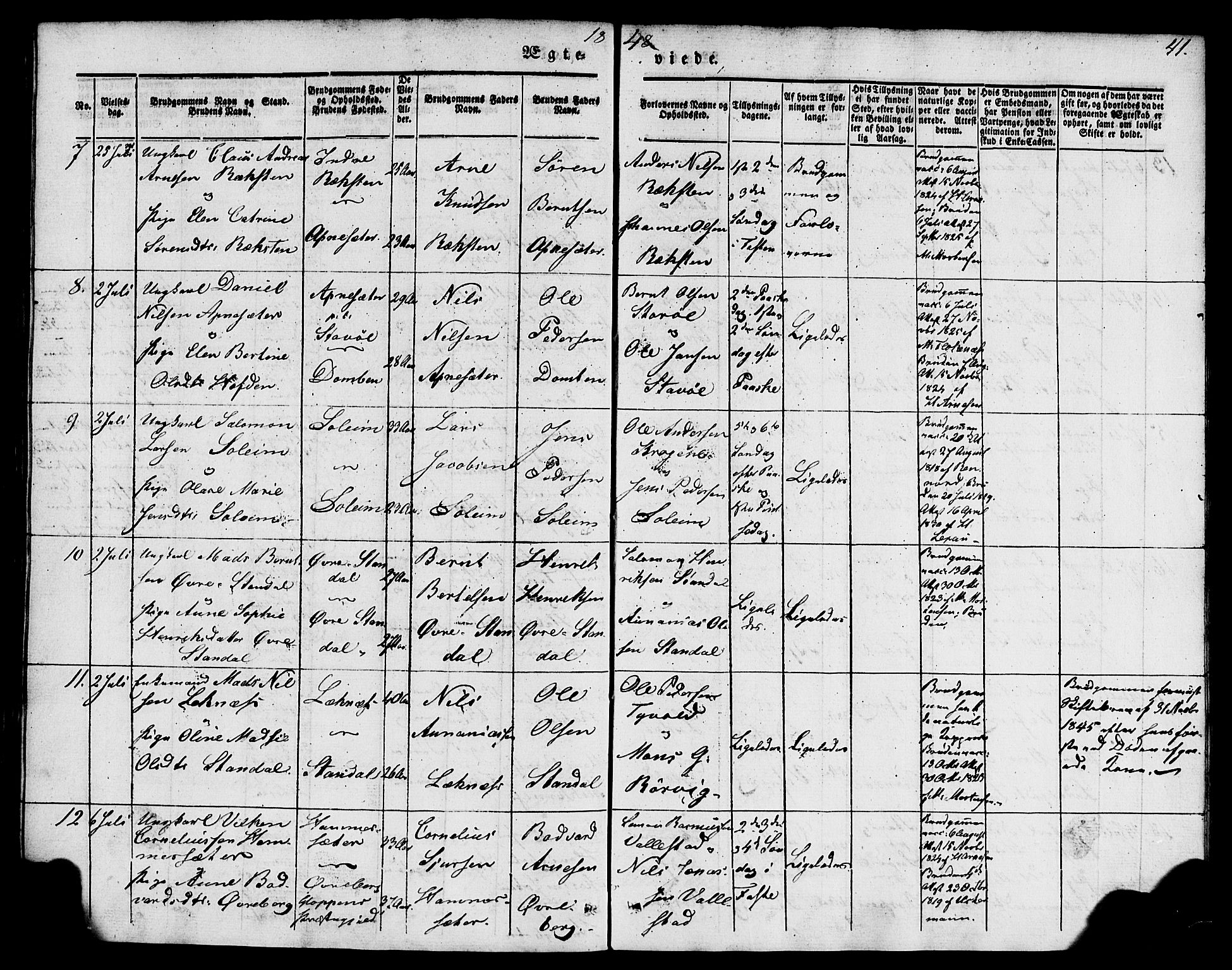 Kinn sokneprestembete, AV/SAB-A-80801/H/Haa/Haaa/L0009: Parish register (official) no. A 9, 1841-1852, p. 41