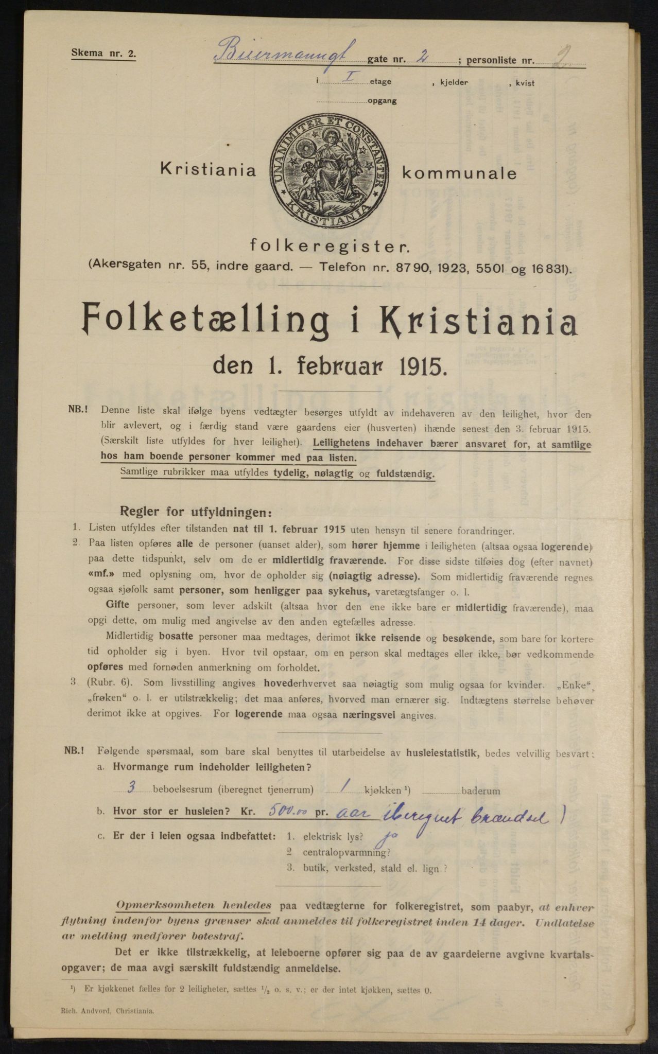 OBA, Municipal Census 1915 for Kristiania, 1915, p. 4830