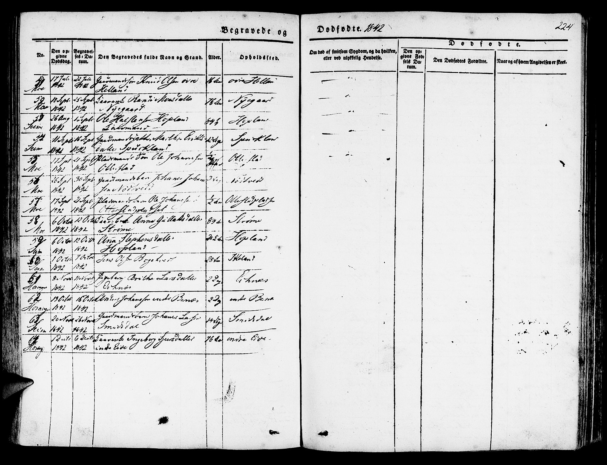 Hosanger sokneprestembete, SAB/A-75801/H/Haa: Parish register (official) no. A 7, 1835-1848, p. 224
