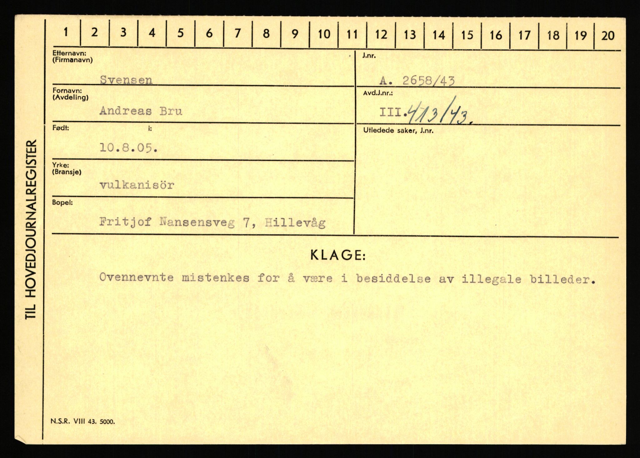 Statspolitiet - Hovedkontoret / Osloavdelingen, AV/RA-S-1329/C/Ca/L0015: Svea - Tøsse, 1943-1945, p. 126