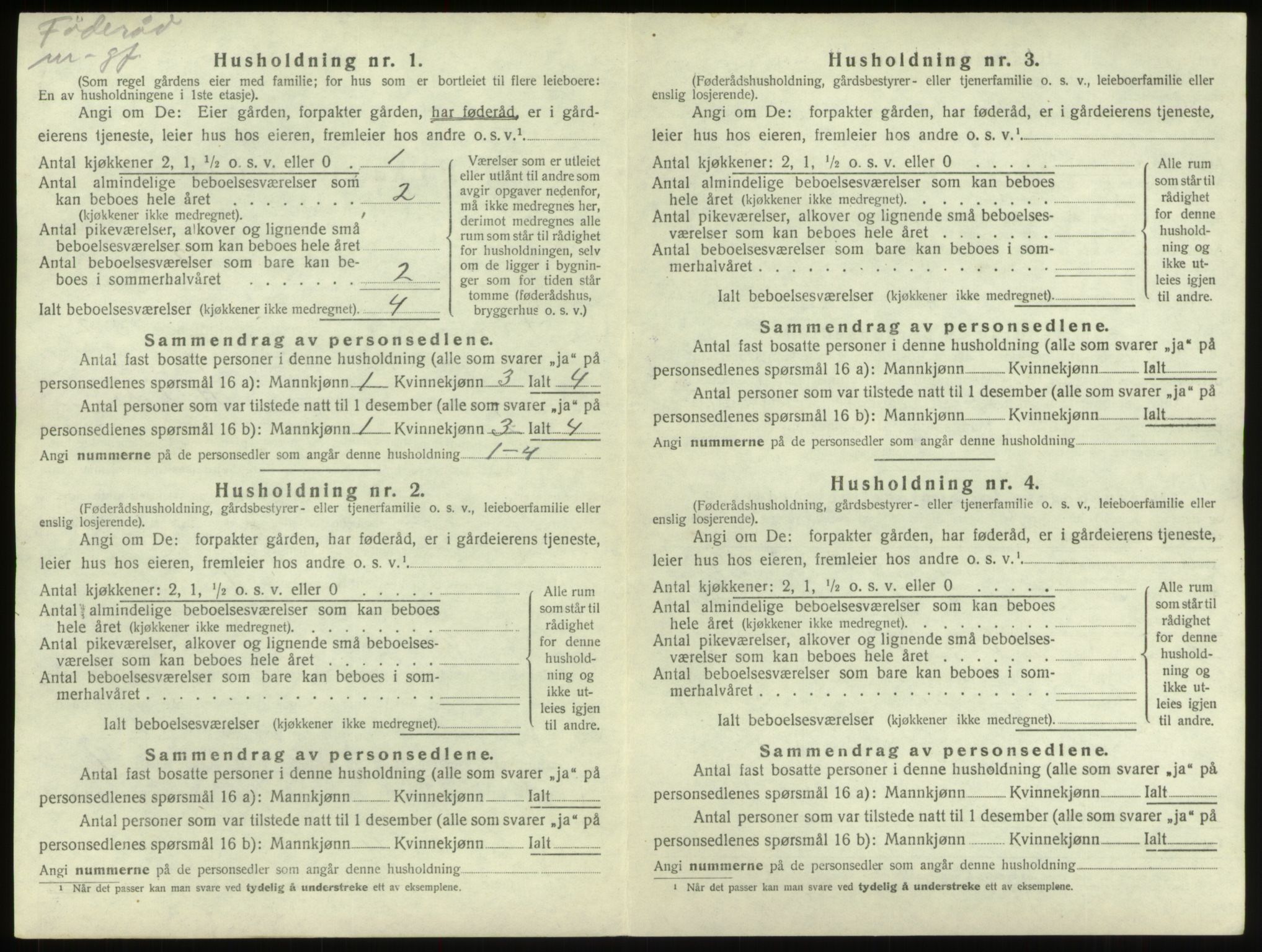 SAB, 1920 census for Innvik, 1920, p. 79