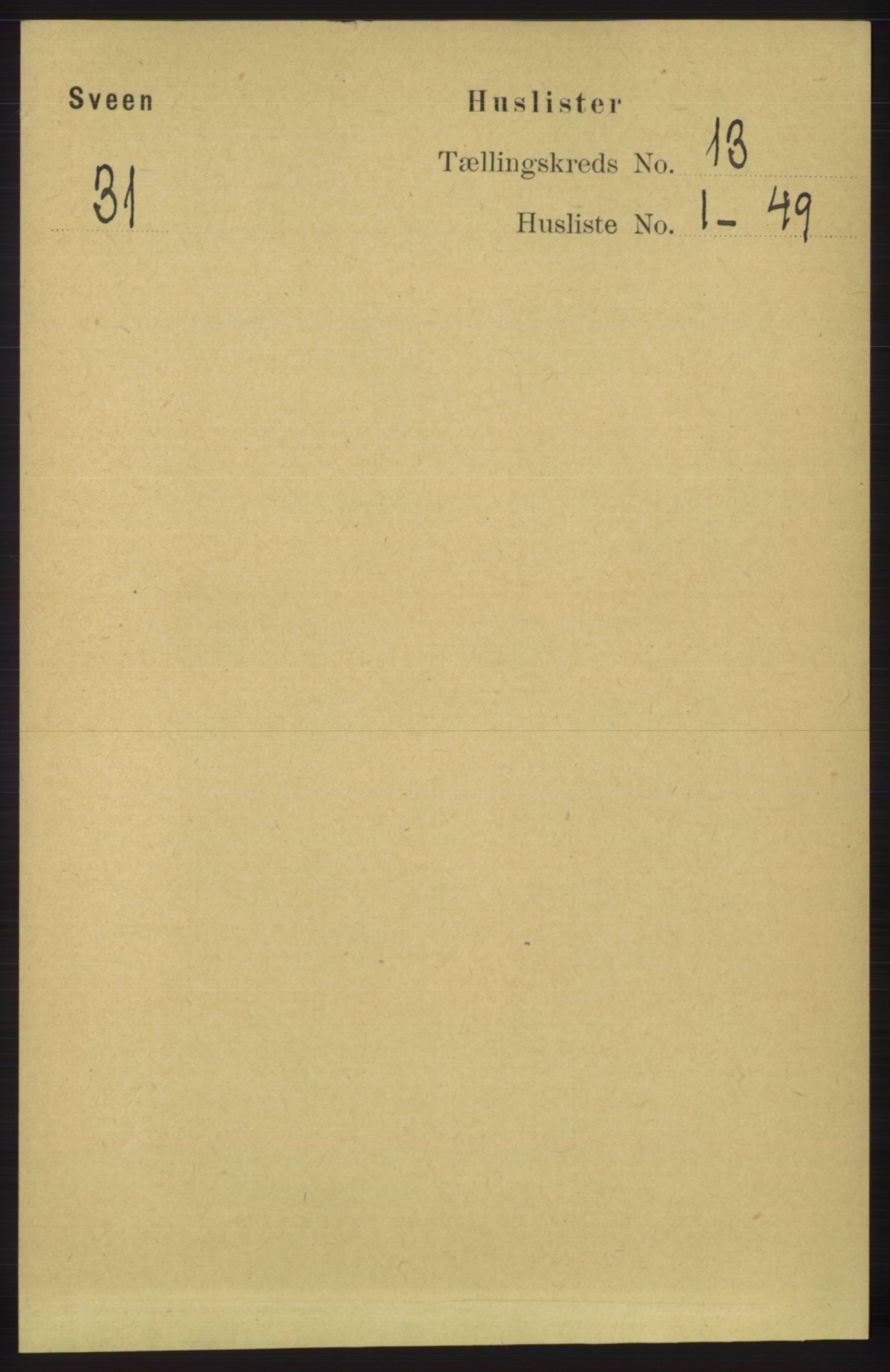 RA, 1891 census for 1216 Sveio, 1891, p. 3617