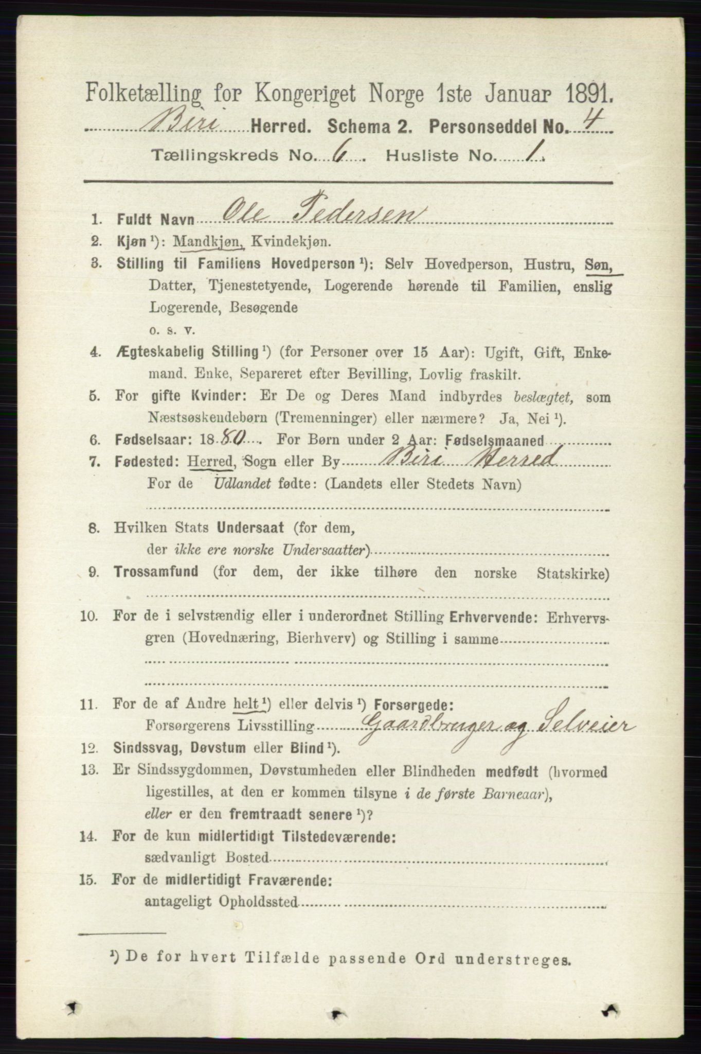 RA, 1891 census for 0525 Biri, 1891, p. 2137