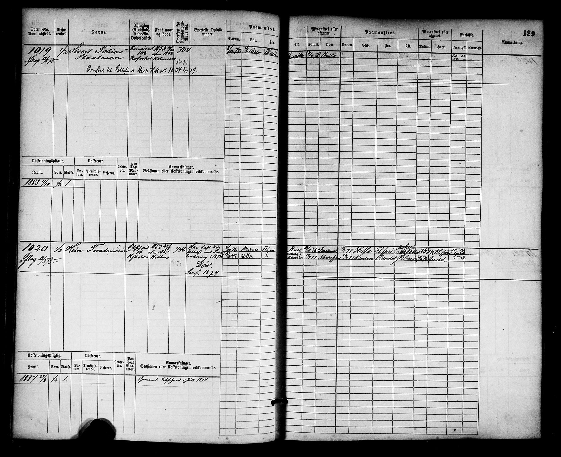 Flekkefjord mønstringskrets, AV/SAK-2031-0018/F/Fb/L0002: Hovedrulle nr 765-1514, N-5, 1868-1900, p. 131