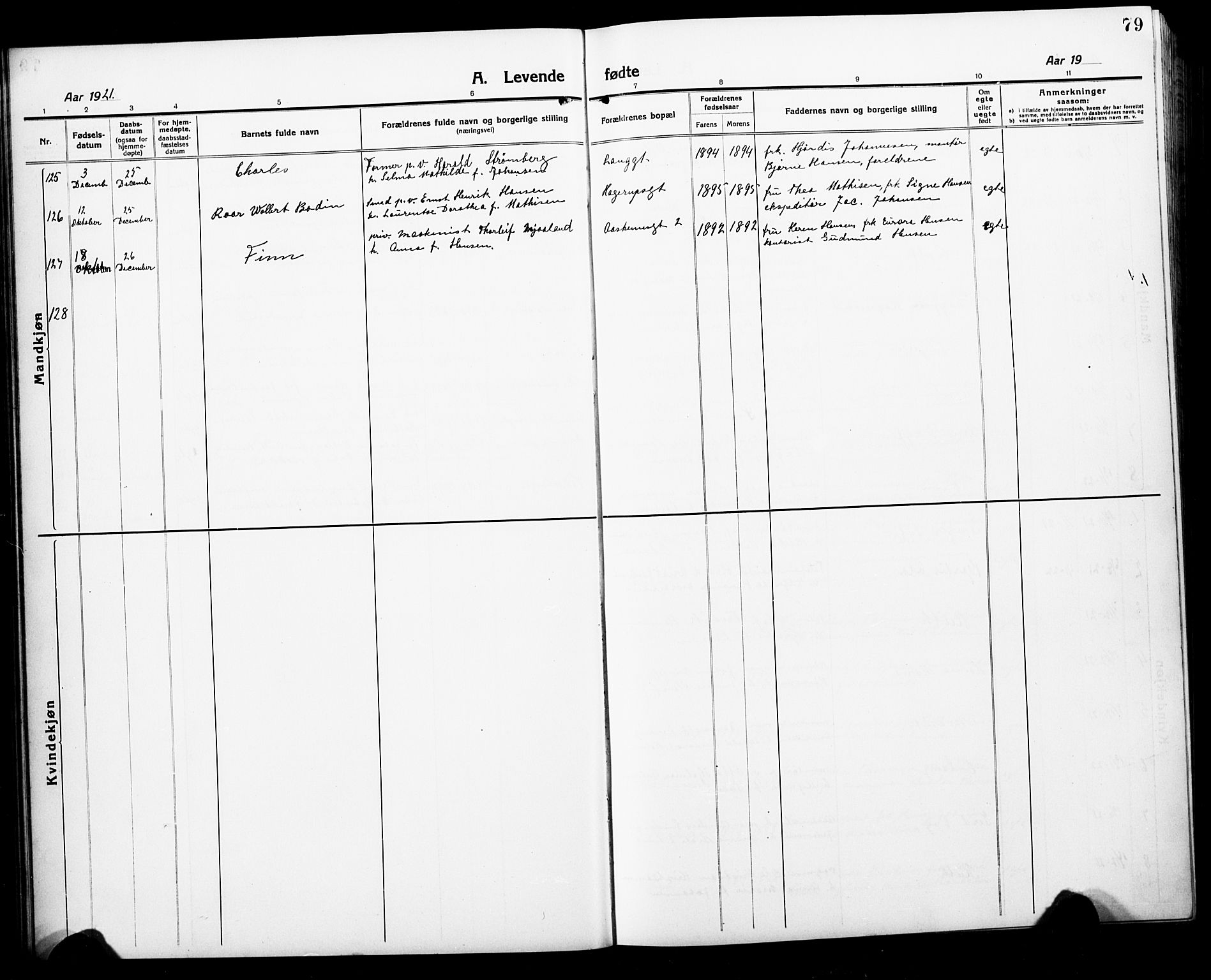 Horten kirkebøker, AV/SAKO-A-348/G/Ga/L0008: Parish register (copy) no. 8, 1916-1926, p. 79