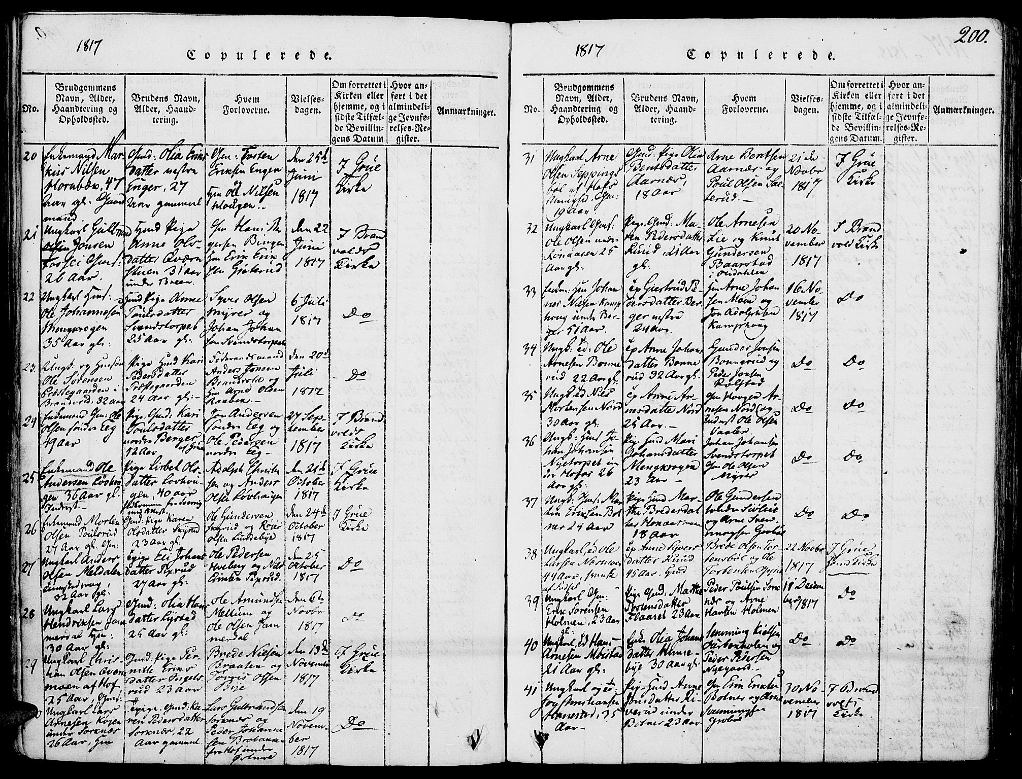 Grue prestekontor, SAH/PREST-036/H/Ha/Haa/L0006: Parish register (official) no. 6, 1814-1830, p. 200